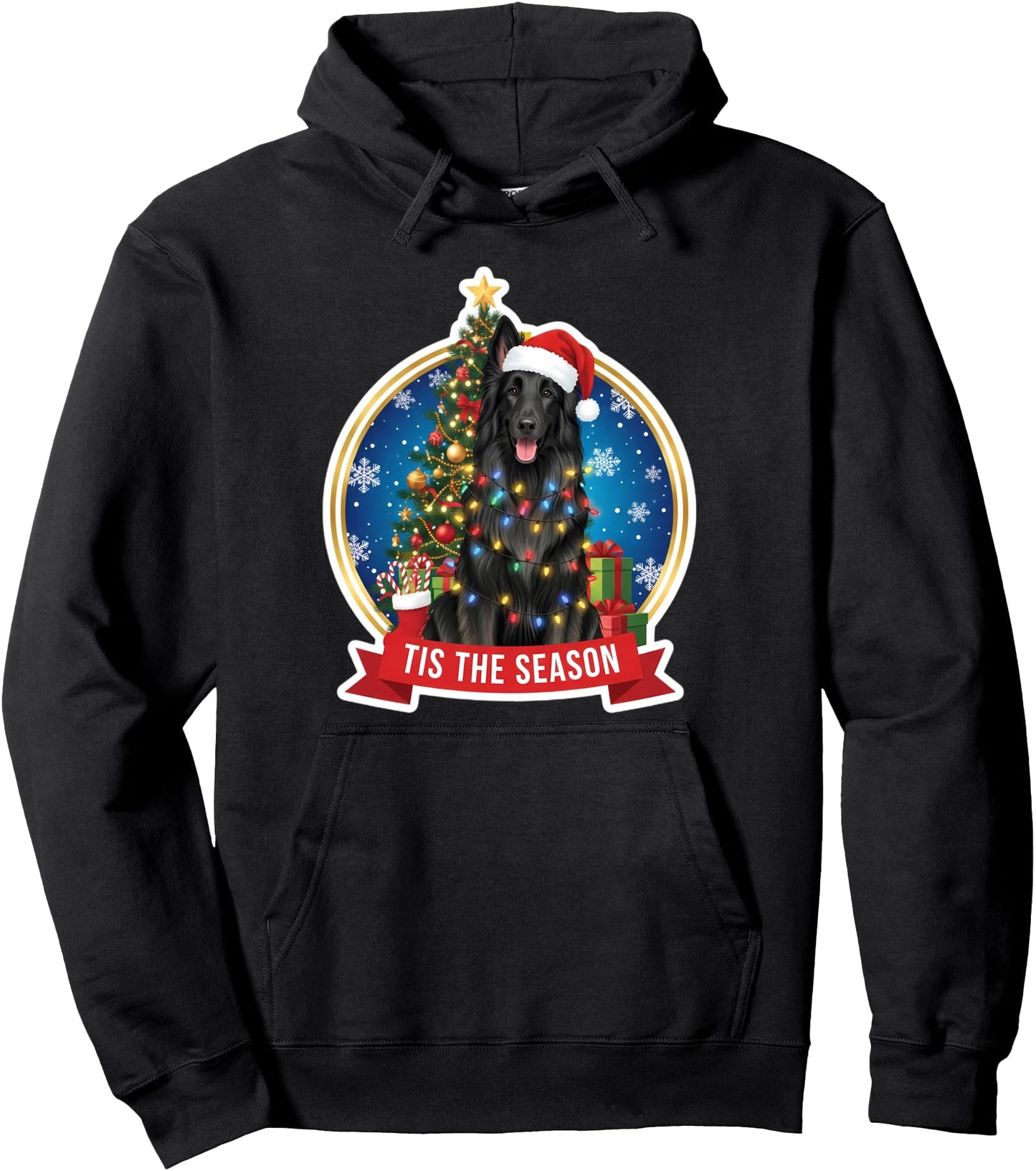 Tis The Season Belgian Sheepdog Dog Merry Christmas Mom Dad Pullover Hoodie