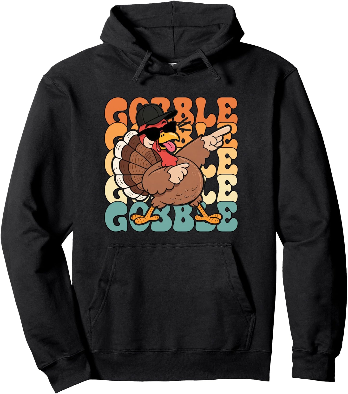 Thanksgiving Gobble Dabbing Turkey Day Fall Vibes Men Boys Pullover Hoodie