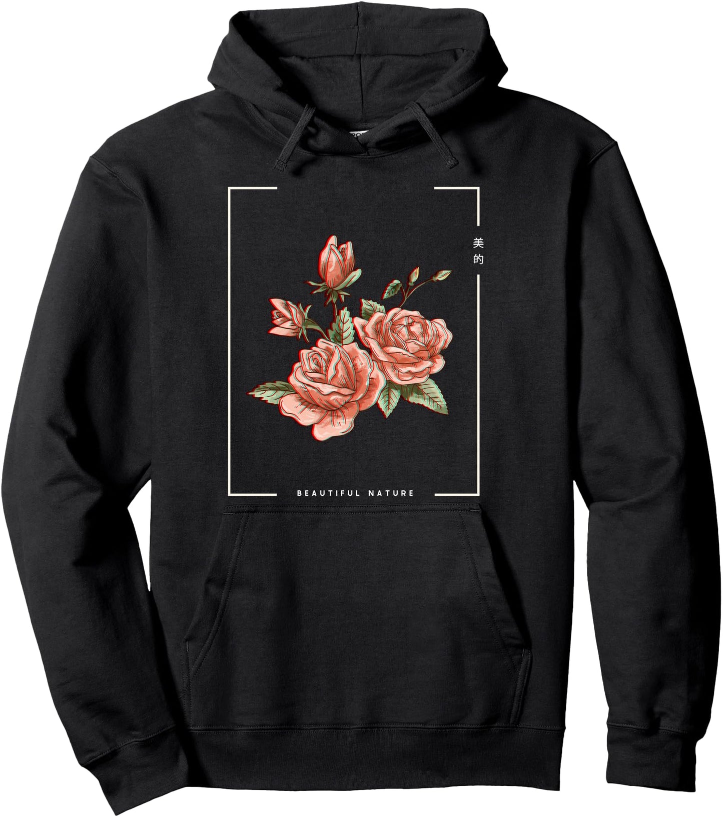 Japanese Aesthetic Vaporwave Nature Flower Glitch Anime Pullover Hoodie