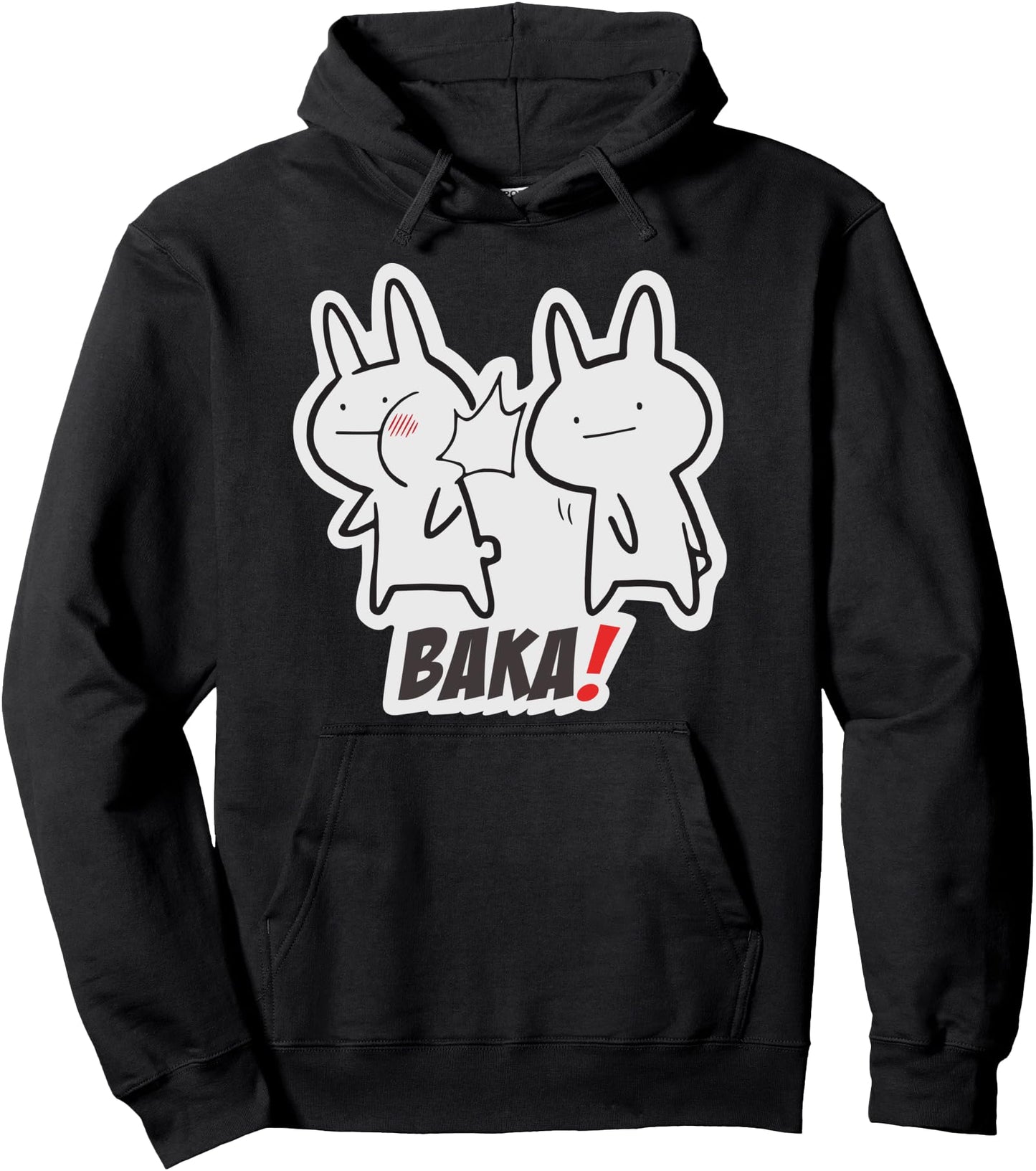 Baka Rabbit Slap Funny Kawaii Bunny Japanese Anime Novelty Pullover Hoodie