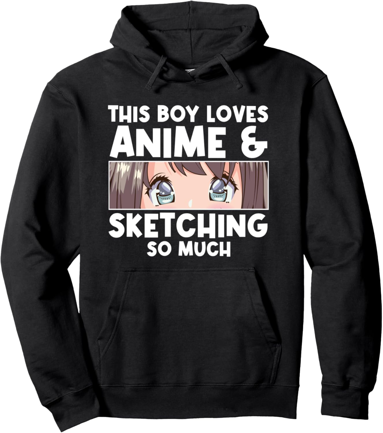 This boy loves anime & sketching so much Anime Merch Pullover Hoodie