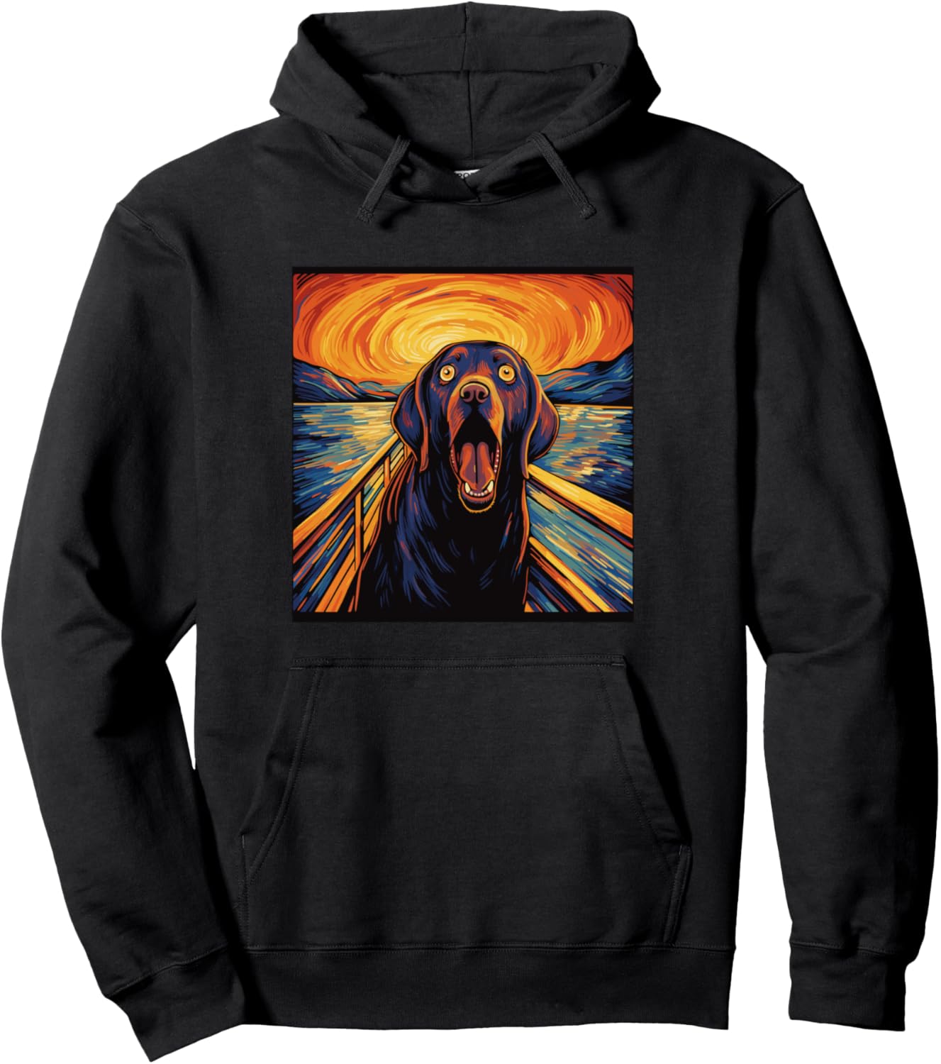 Chocolate Lab The Scream For Dog Mom Dog Dad Pullover Hoodie