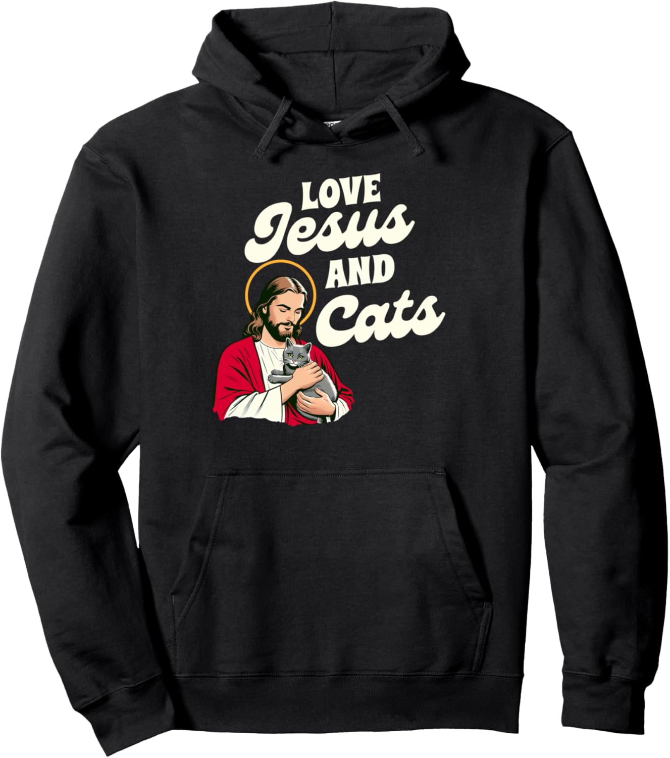 Christian Cat Lover Cat Mom Fur Mama Love Jesus & Cats Pullover Hoodie