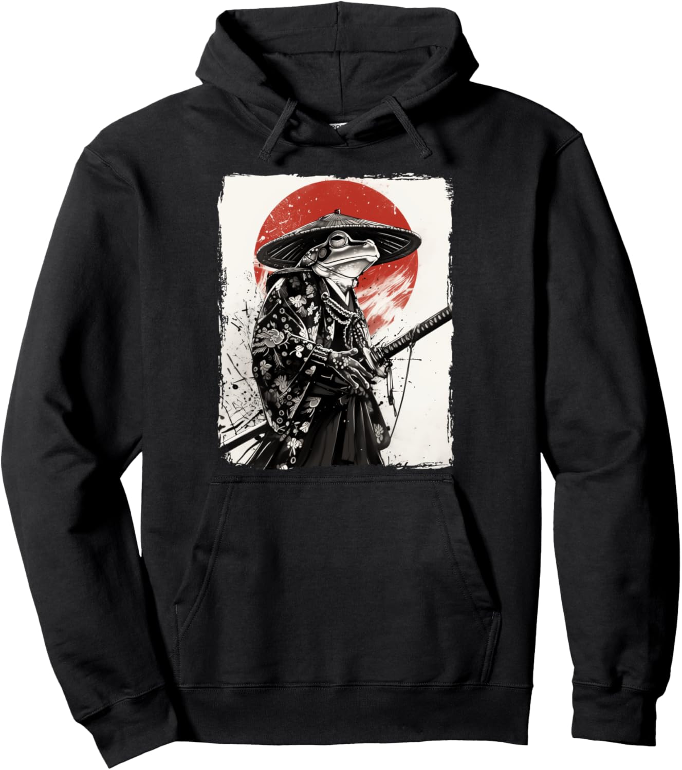 Katana Frog Samurai Frog Toad Pullover Hoodie