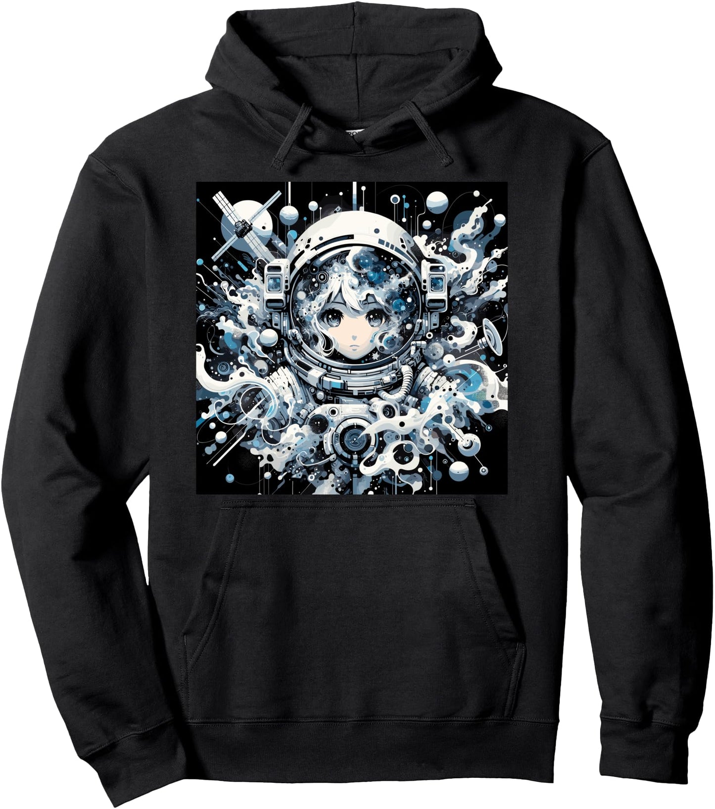 Cosmic Anime Astronauts - Space Exploration Vector Pullover Hoodie