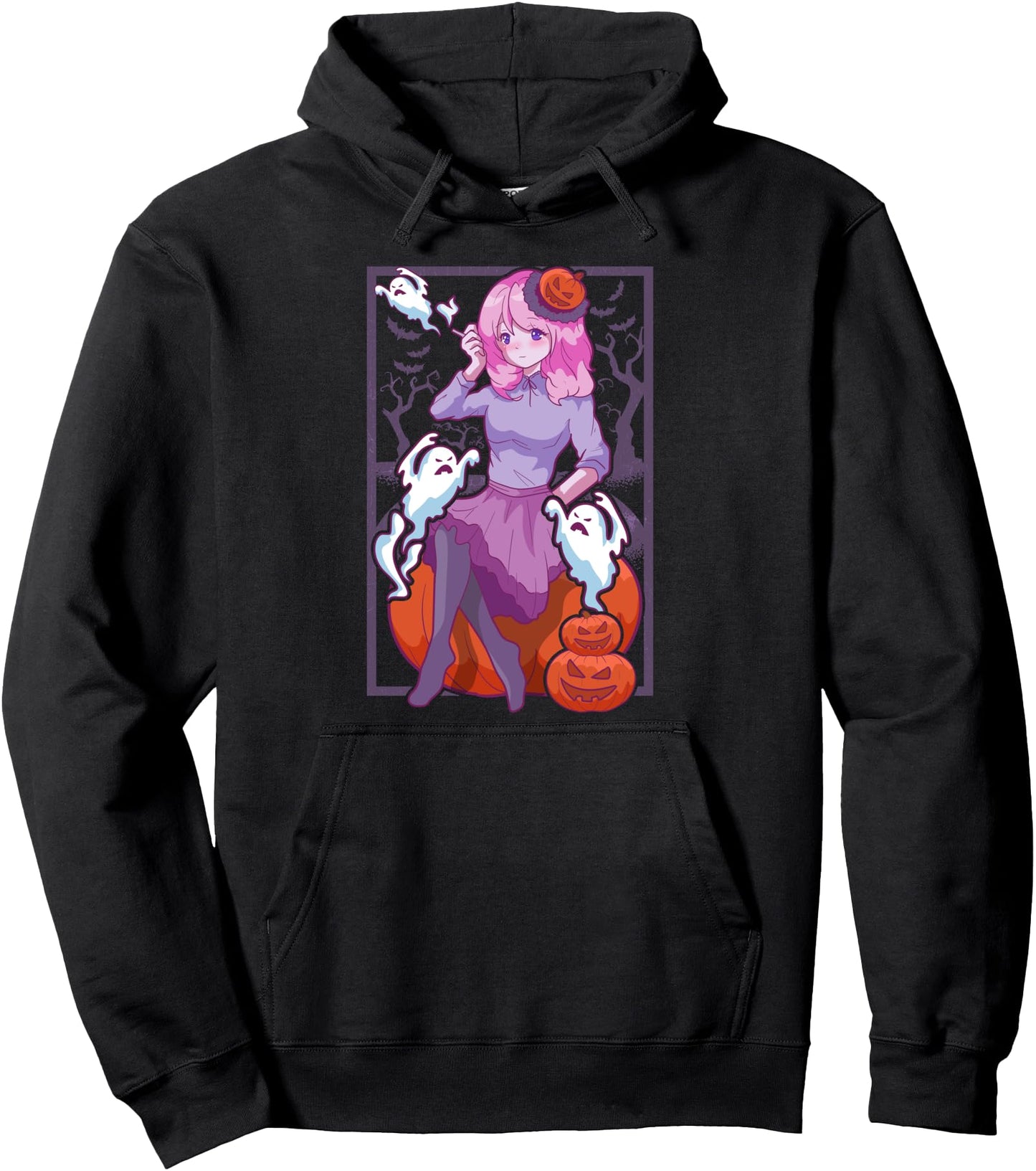 Pastel Halloween Anime Girl Pullover Hoodie