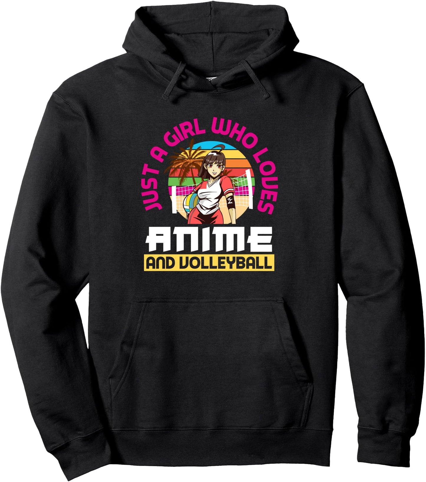 Just A Girl Who Loves Anime and Volleyball Funny Anime Lover Pullover Hoodie