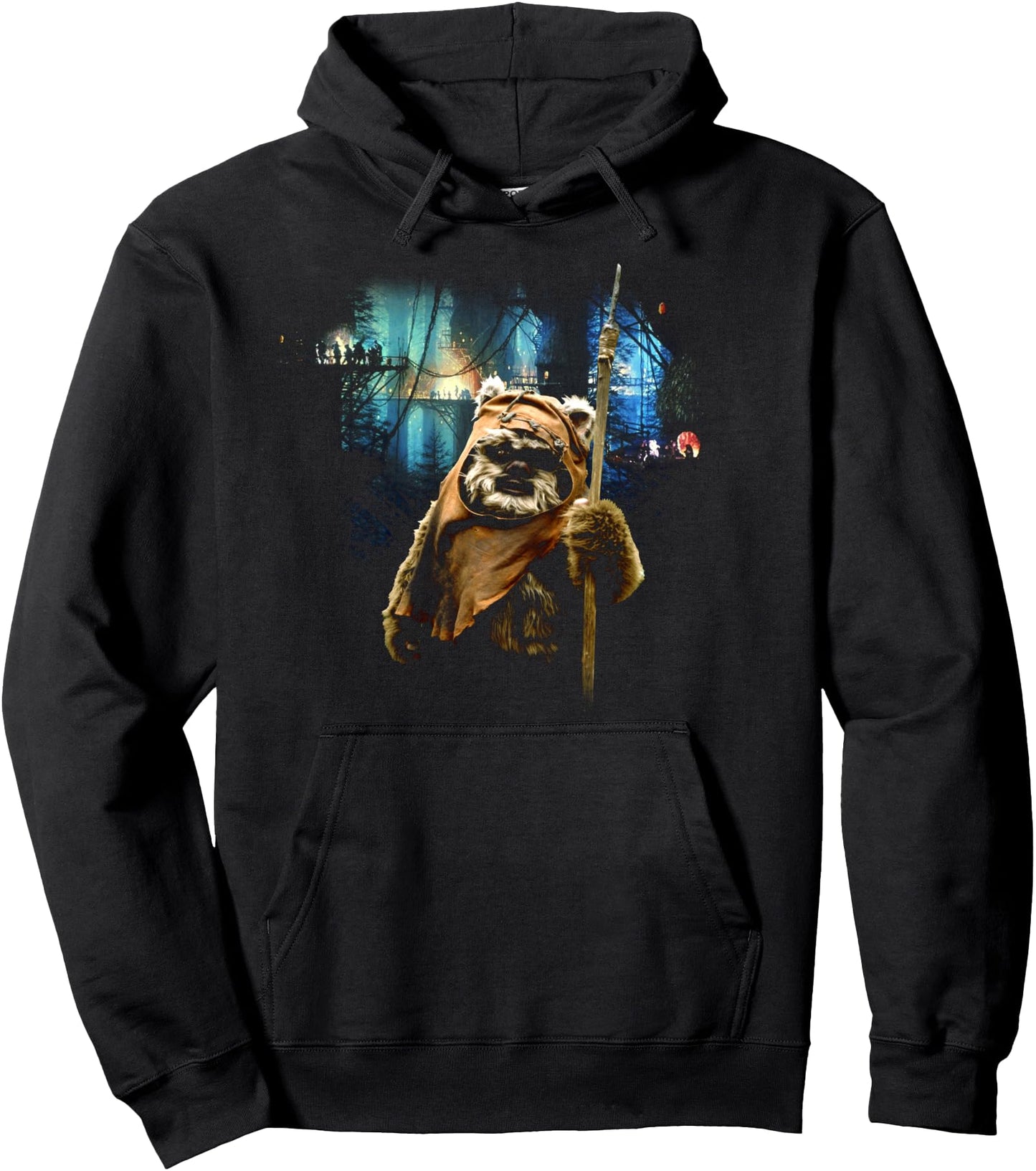 Star Wars Tree Village Wicket Ewok Graphic Hoodie Pullover Hoodie