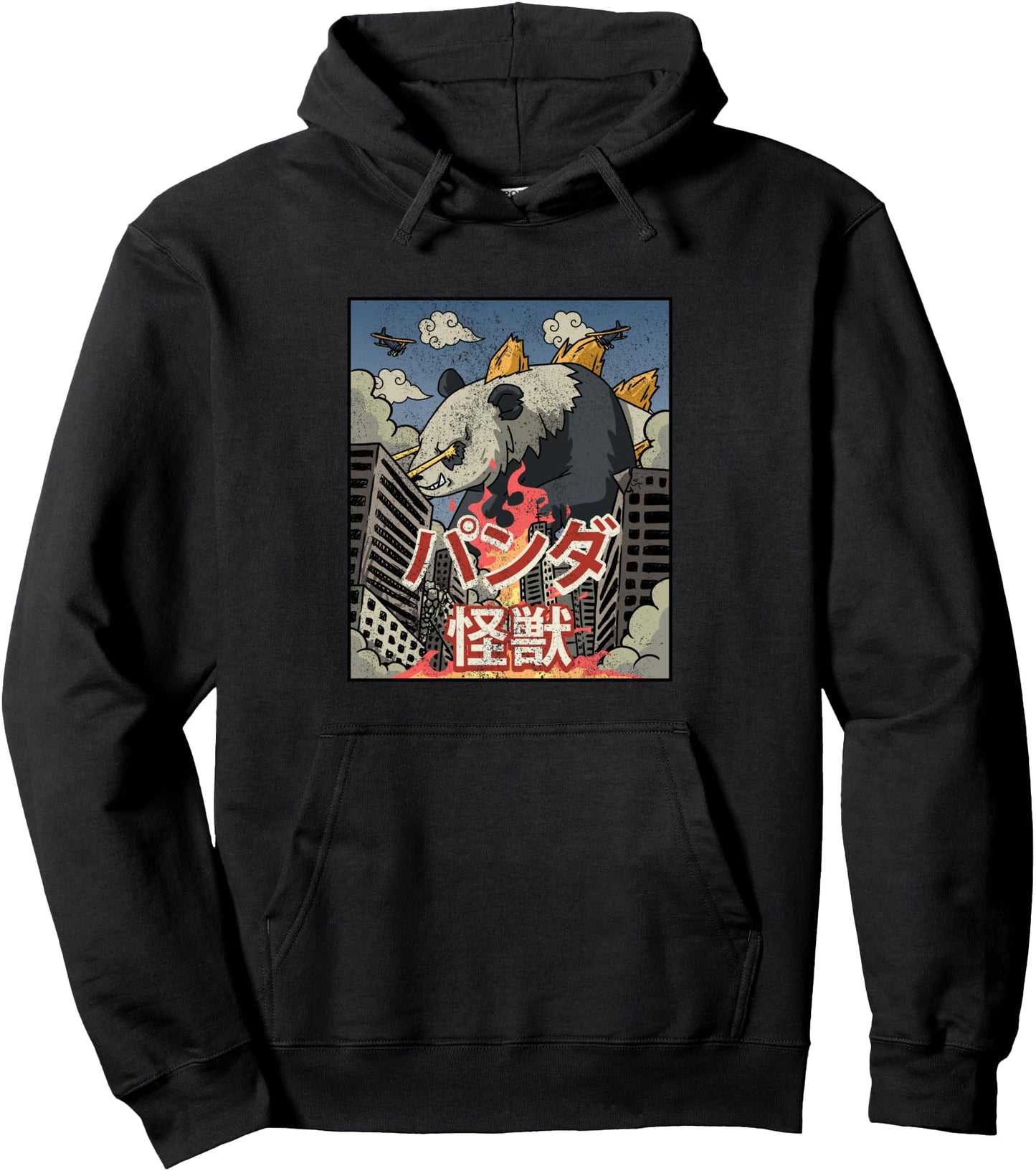 Kaiju Panda Japanese Aesthetic Kaijin Pullover Hoodie