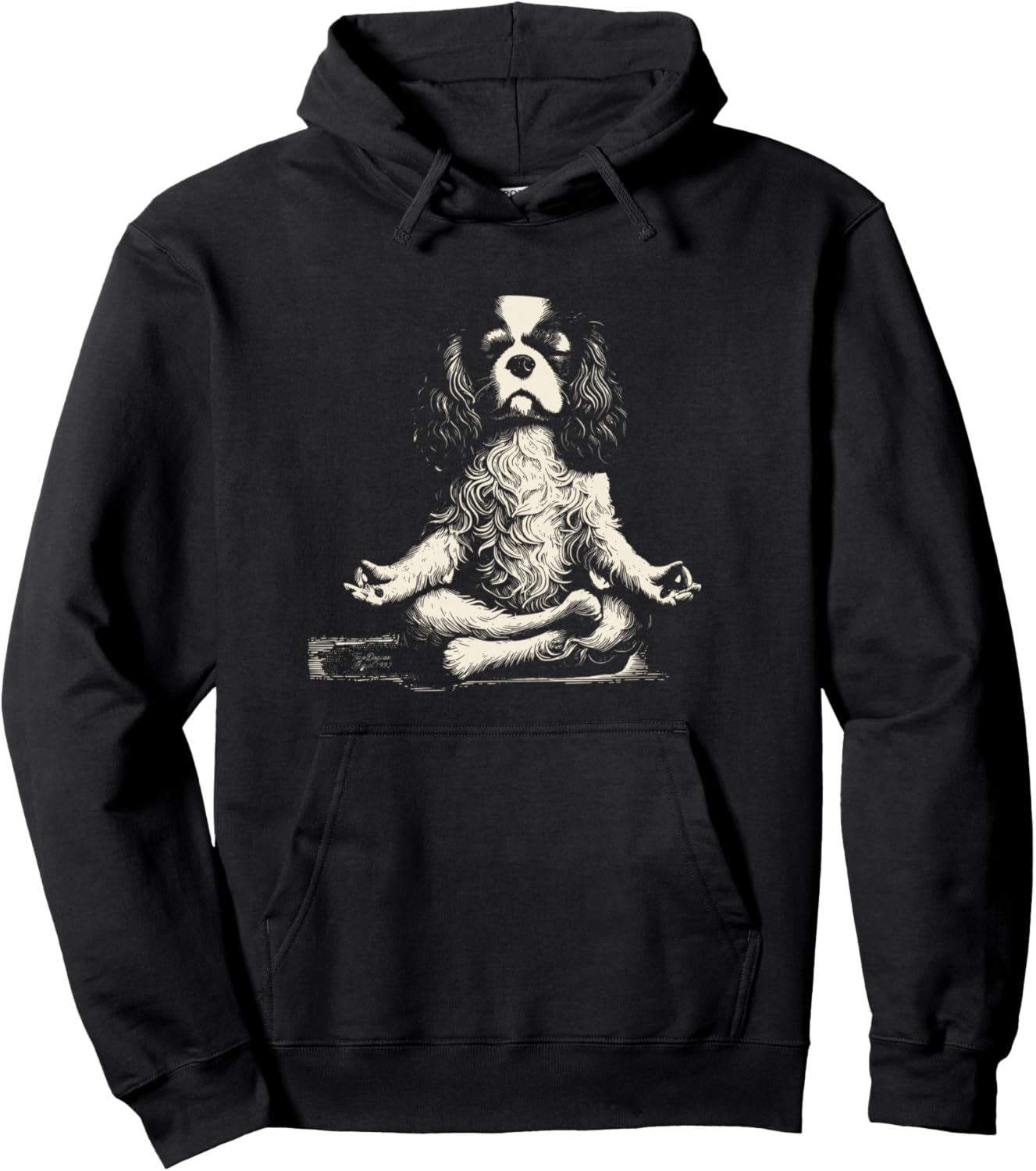 Vintage Cavalier King Charles Spaniel Yoga Dog Pullover Hoodie