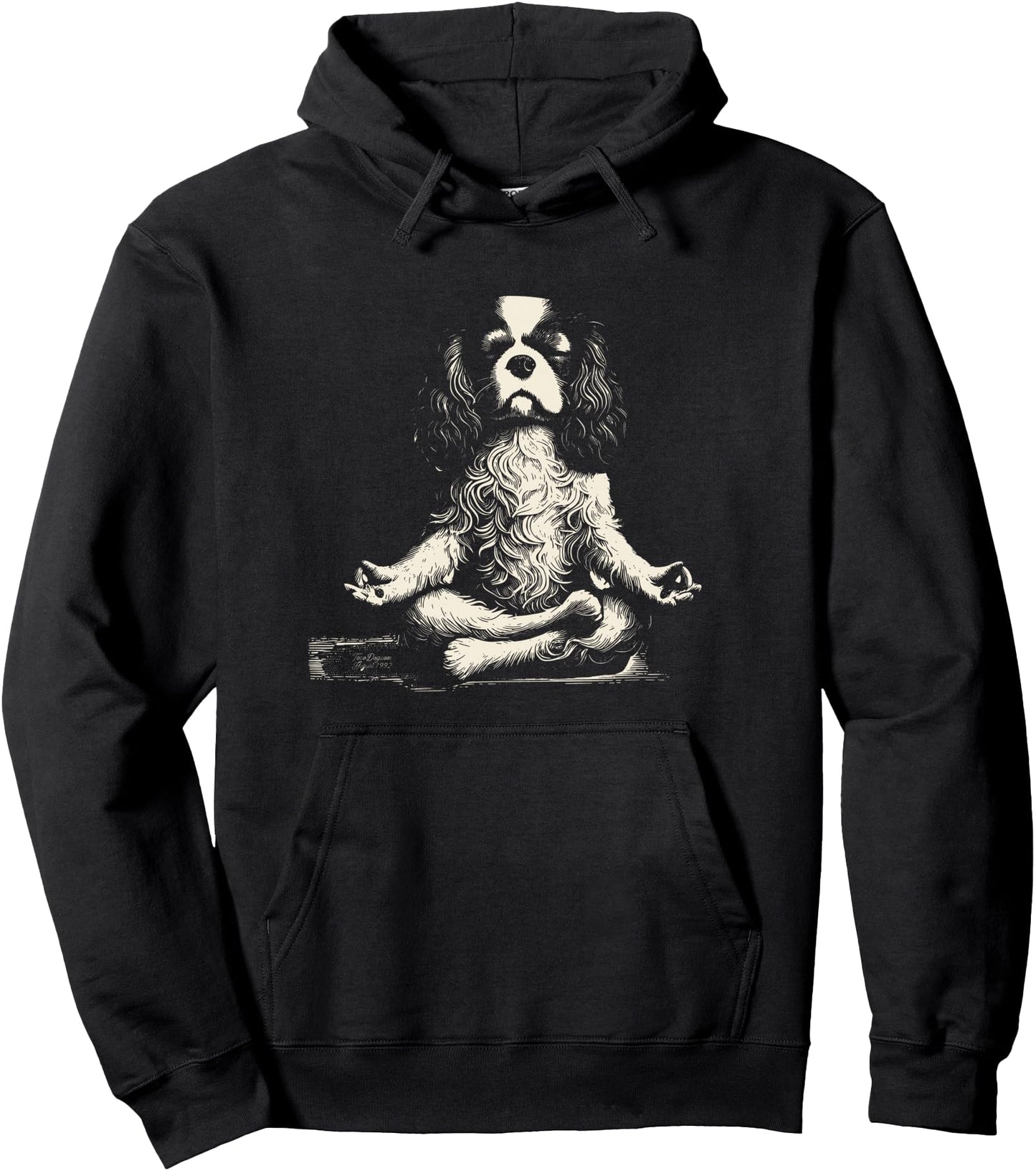 Vintage Cavalier King Charles Spaniel Yoga Dog Pullover Hoodie