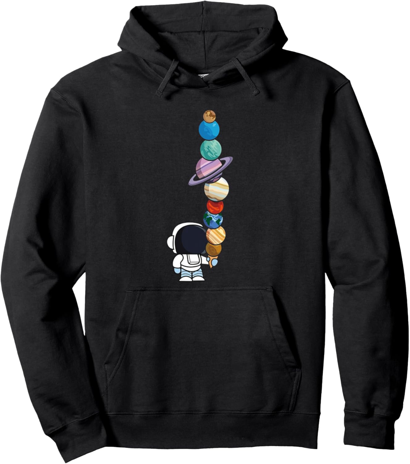 Astronaut Holding Planet Icecream BoysGirls STEM Kids Pullover Hoodie
