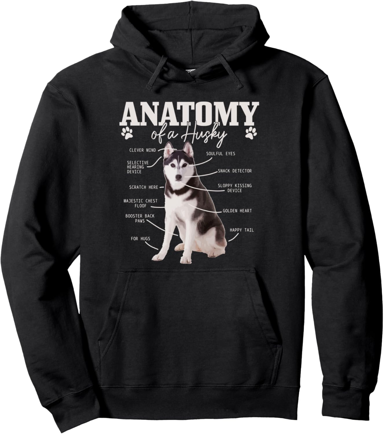 Anatomy Of A Siberian Husky Funny Cute Dog Husky Mom Dad Pullover Hoodie