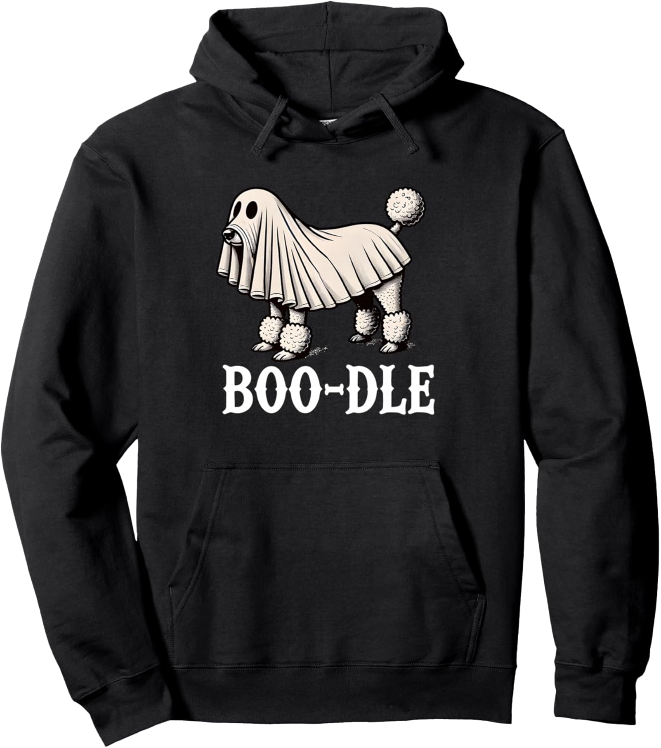 Funny Halloween Ghost Dog Poodle Funny Dog Boo-dle Poodle Pullover Hoodie