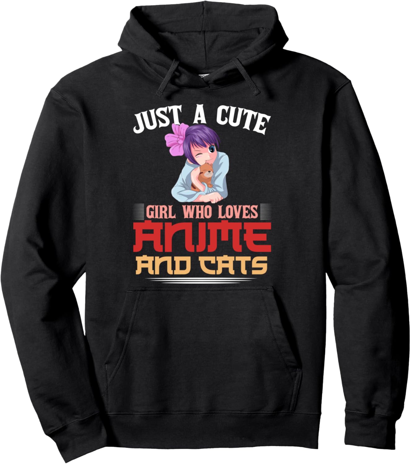 Cat Lover Girls Japanese Anime Kawaii Animal Women Anime Pullover Hoodie