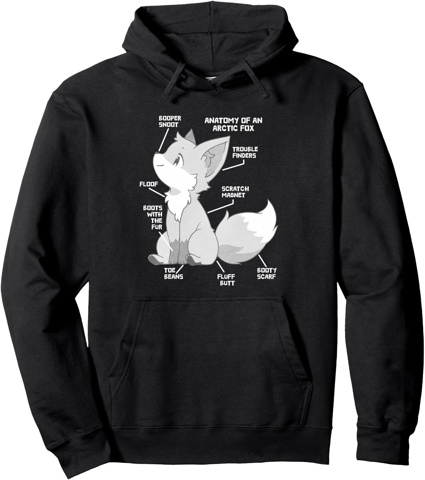 Anatomy Of Arctic Fox Pullover Hoodie