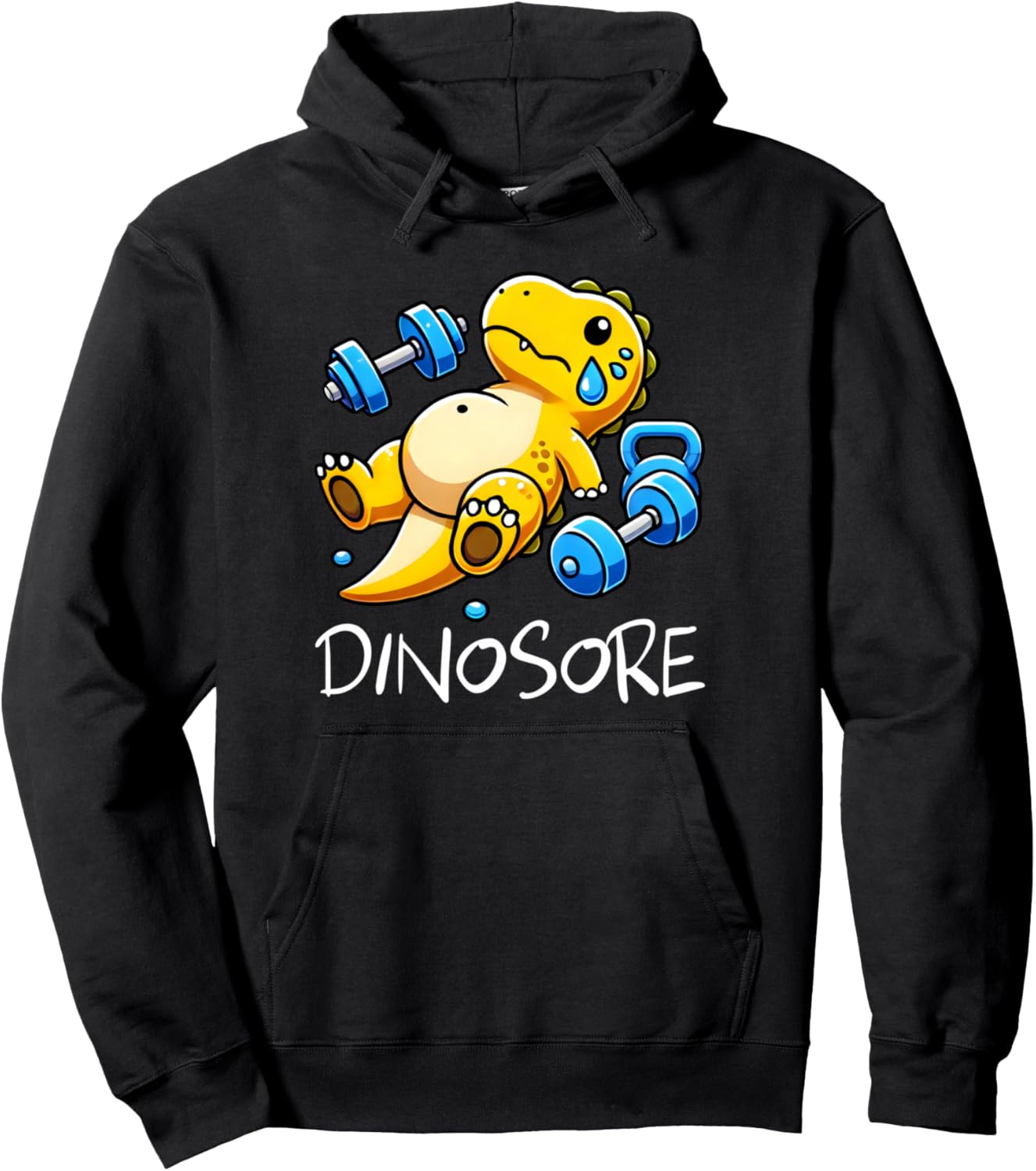 Funny Cute Dinosaur Workout Gym Fitness Weightlifting Gift Pullover Hoodie