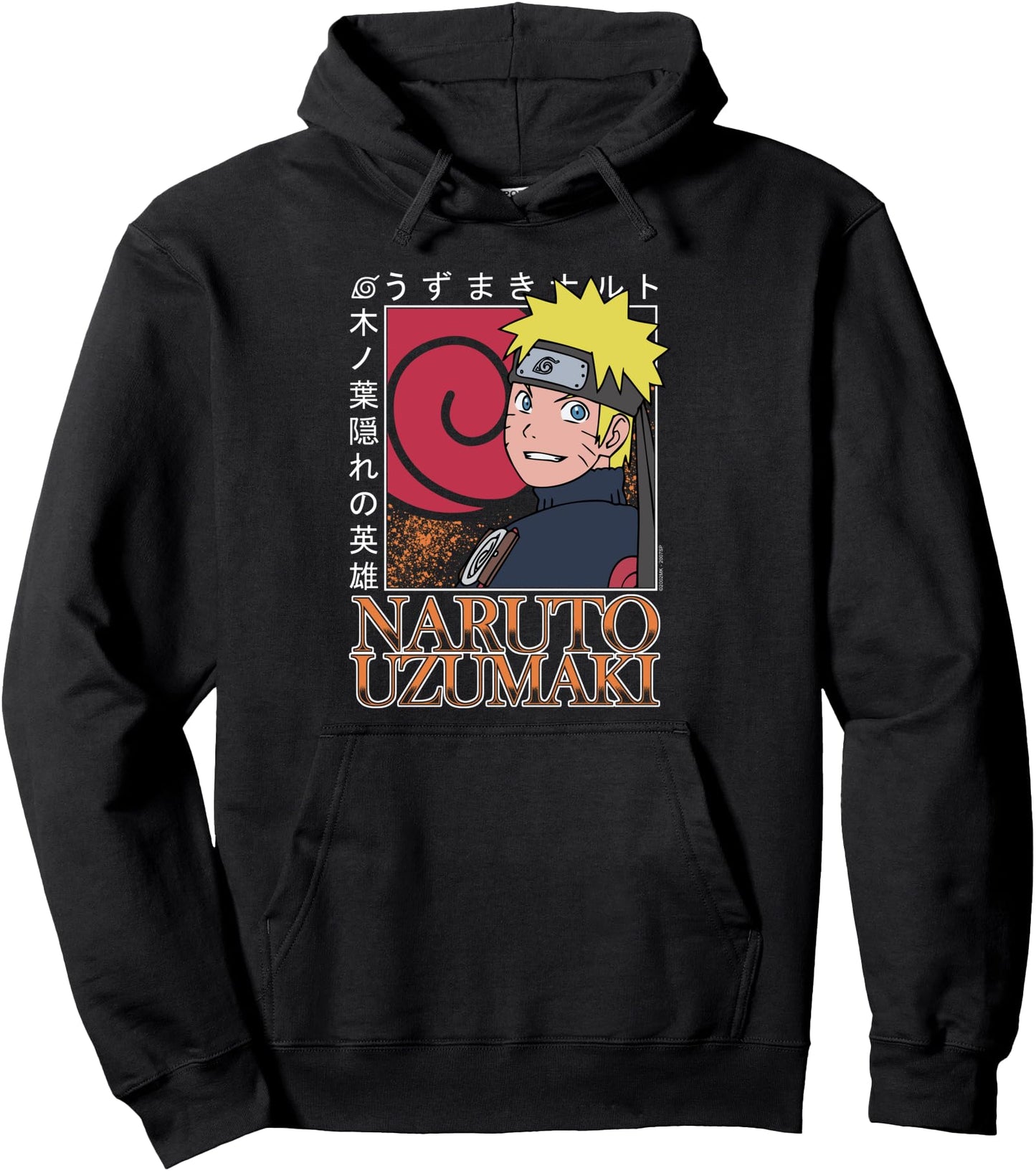 Naruto Shippuden Uzumaki Clan Symbol & Naruto Anime Pullover Hoodie