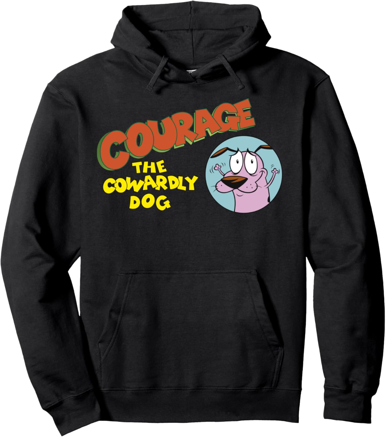 Courage the Cowardly Dog Retro Vintage Portrait & Logo Pullover Hoodie