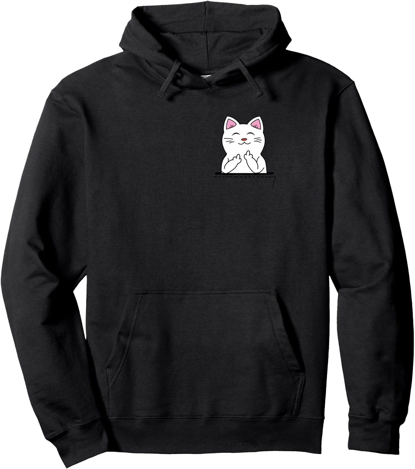 Cat Middle Finger Finger Finger Funny Bag Pullover Hoodie