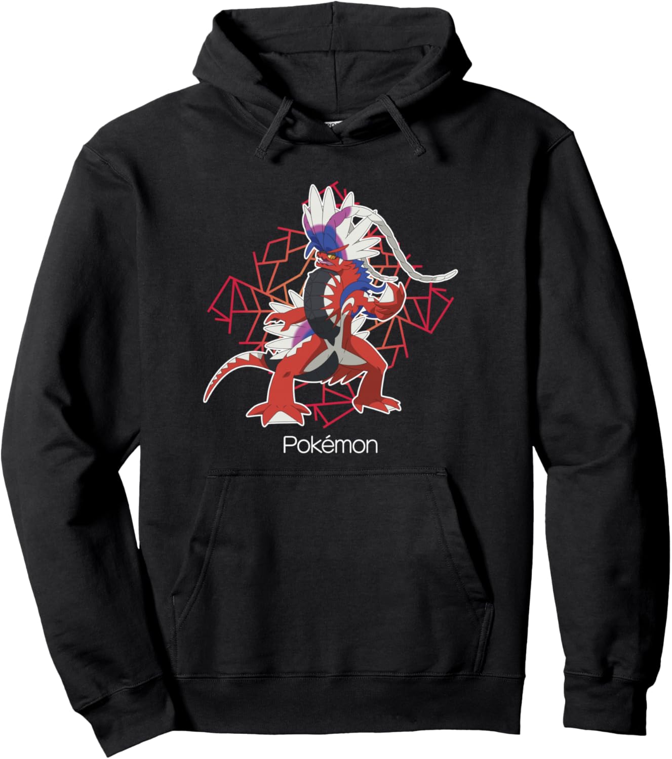 Pokémon Koraidon Legendary Geometric Background Portrait Pullover Hoodie
