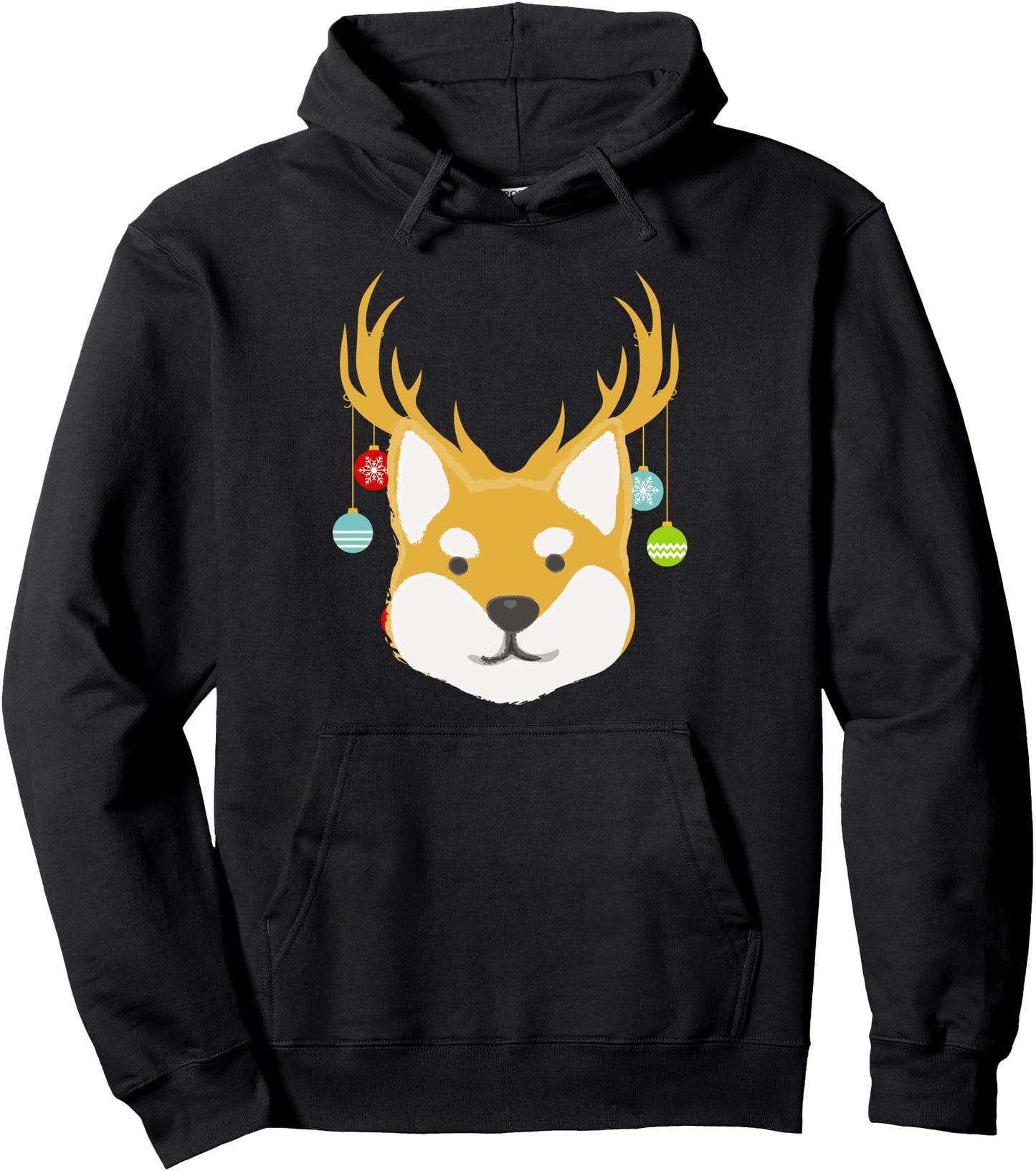 Ugly Christmas Shiba Inu Reindeer Japanese Kawaii Pullover Hoodie