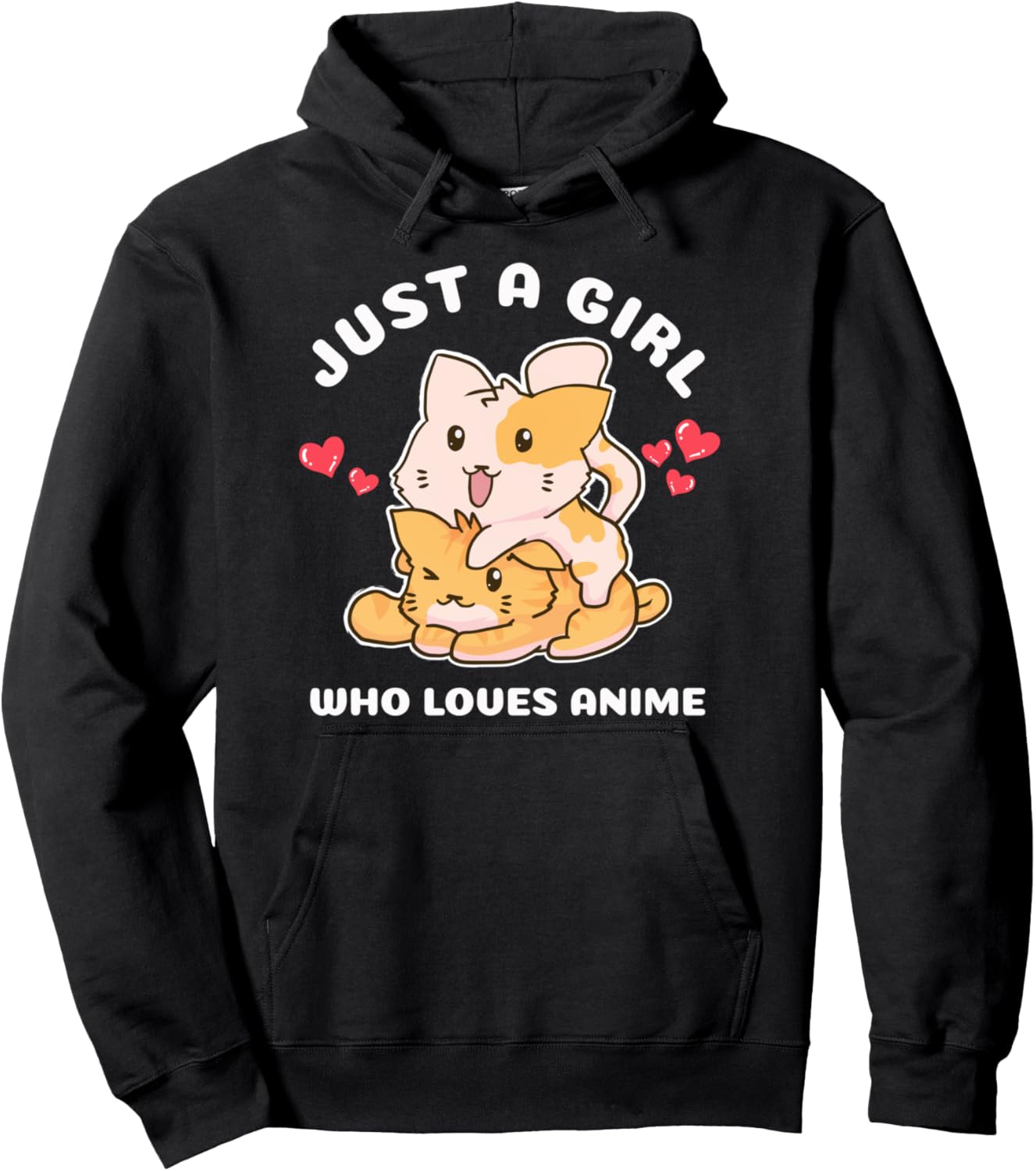 Kawaii Cat Neko Anime Pullover Hoodie