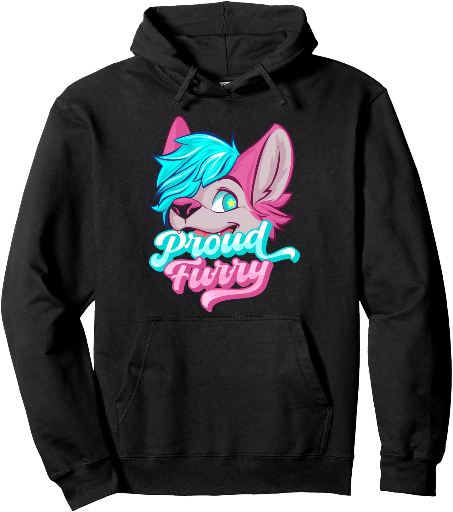 Proud Furry Dog Cat Mom Dad Fur Parents Paw Print Unisex Adult Animal Print Hoodie - Black, Small