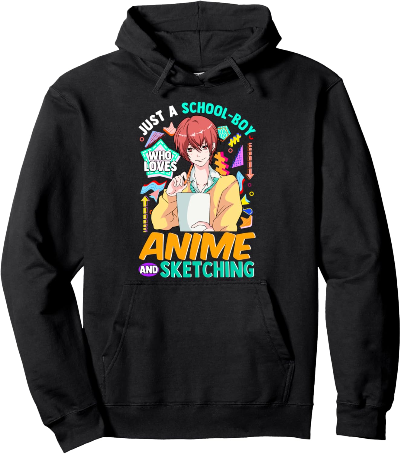 Just a boy who loves anime and scetching Anime Manga Pullover Hoodie