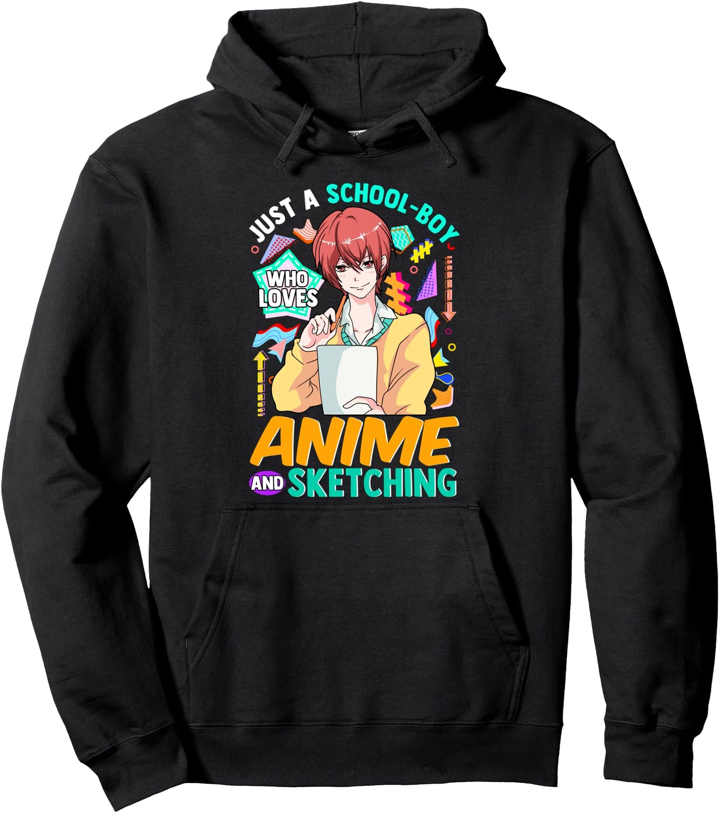 Just a boy who loves anime and scetching Anime Manga Pullover Hoodie