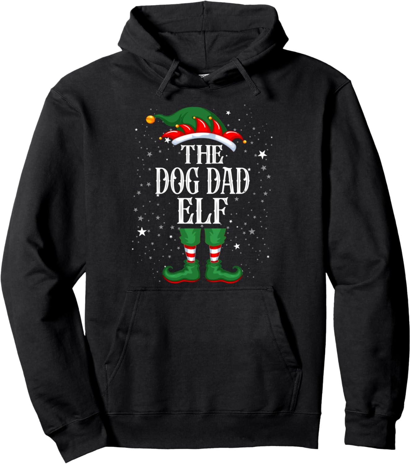 Christmas Elf Matching Family Group Funny The Dog Dad Elf Pullover Hoodie