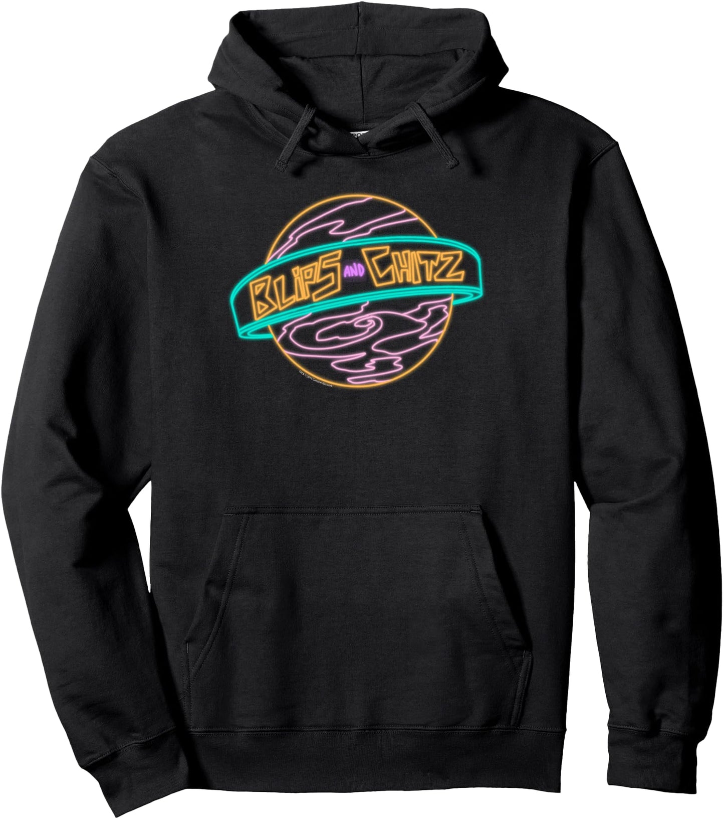 Rick & Morty Blips And Chitz Neon Logo Pullover Hoodie Pullover Hoodie