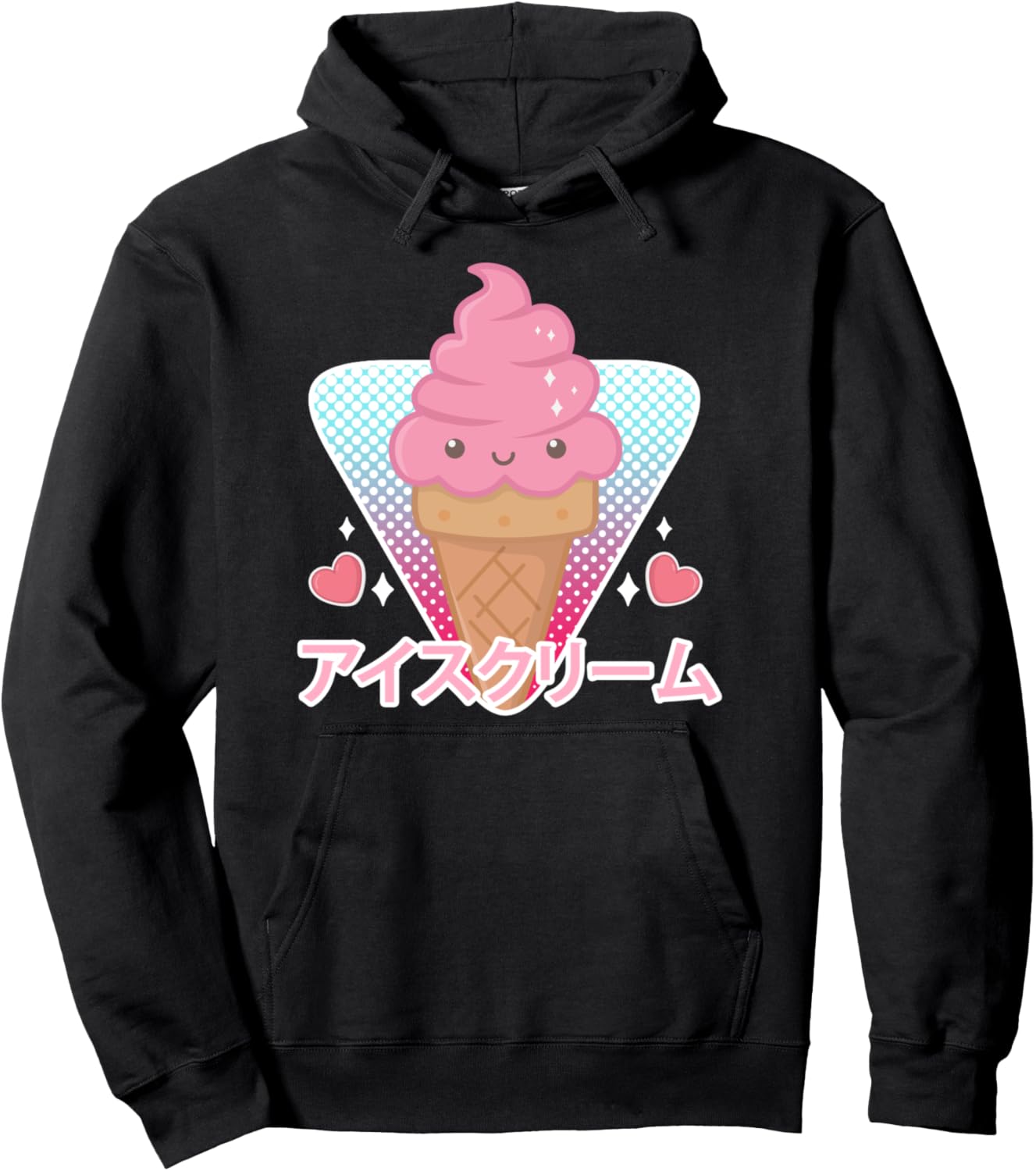 Funny Retro 90s Japanese Kawaii Ice Cream Anime Summer Pullover Hoodie