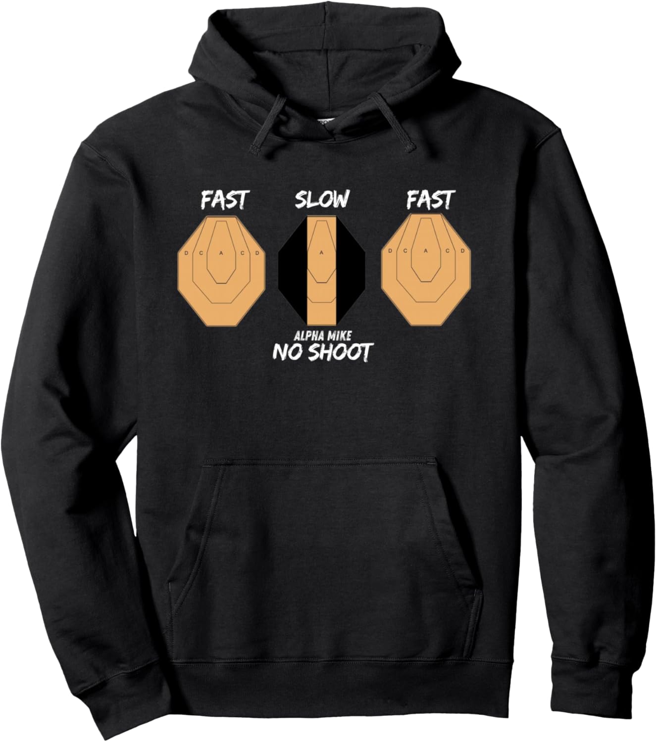 IPSC USPSA Three Target Alpha Mike No Shoot Competiton Pullover Hoodie