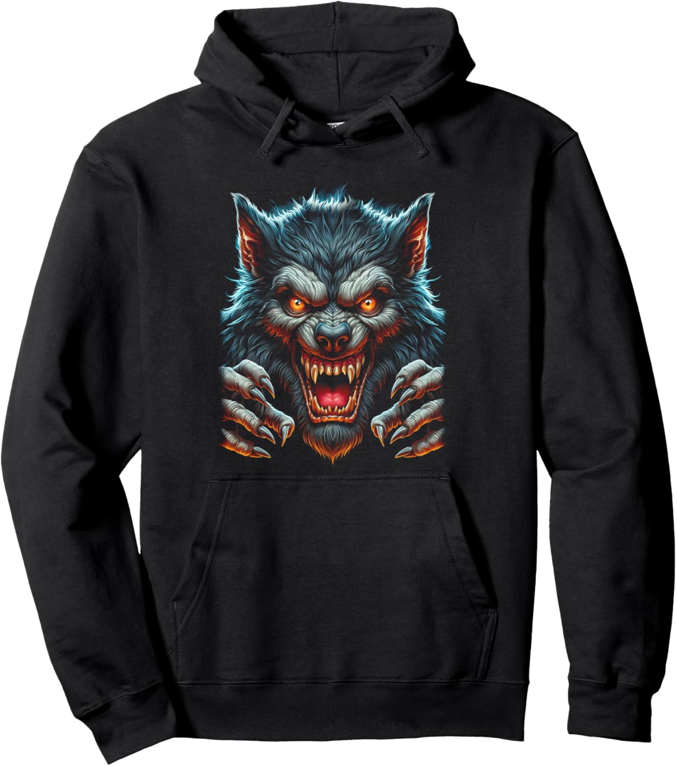 Scary Halloween Party Costume Angry Werewolf Wolfman Pullover Hoodie