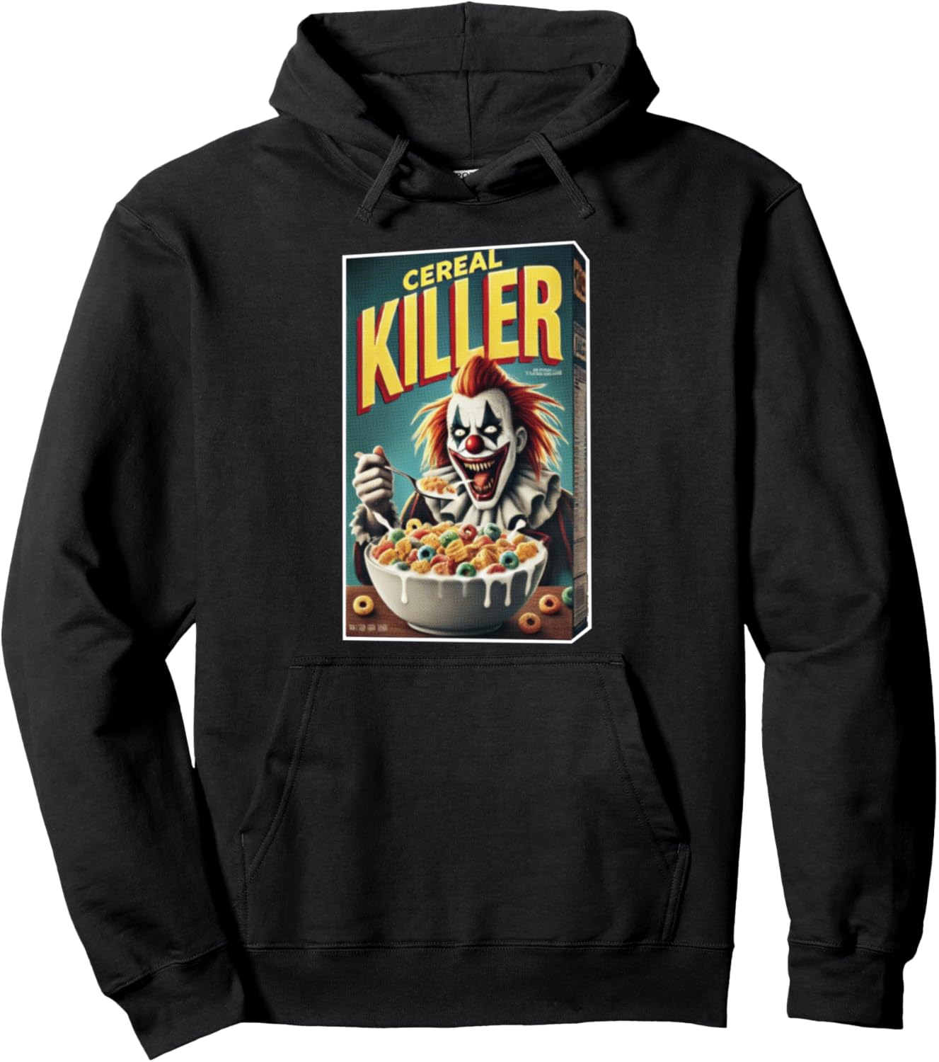 Cereal (Serial) Killer Clown Phonetic Pun Horror Core Humor Pullover Hoodie