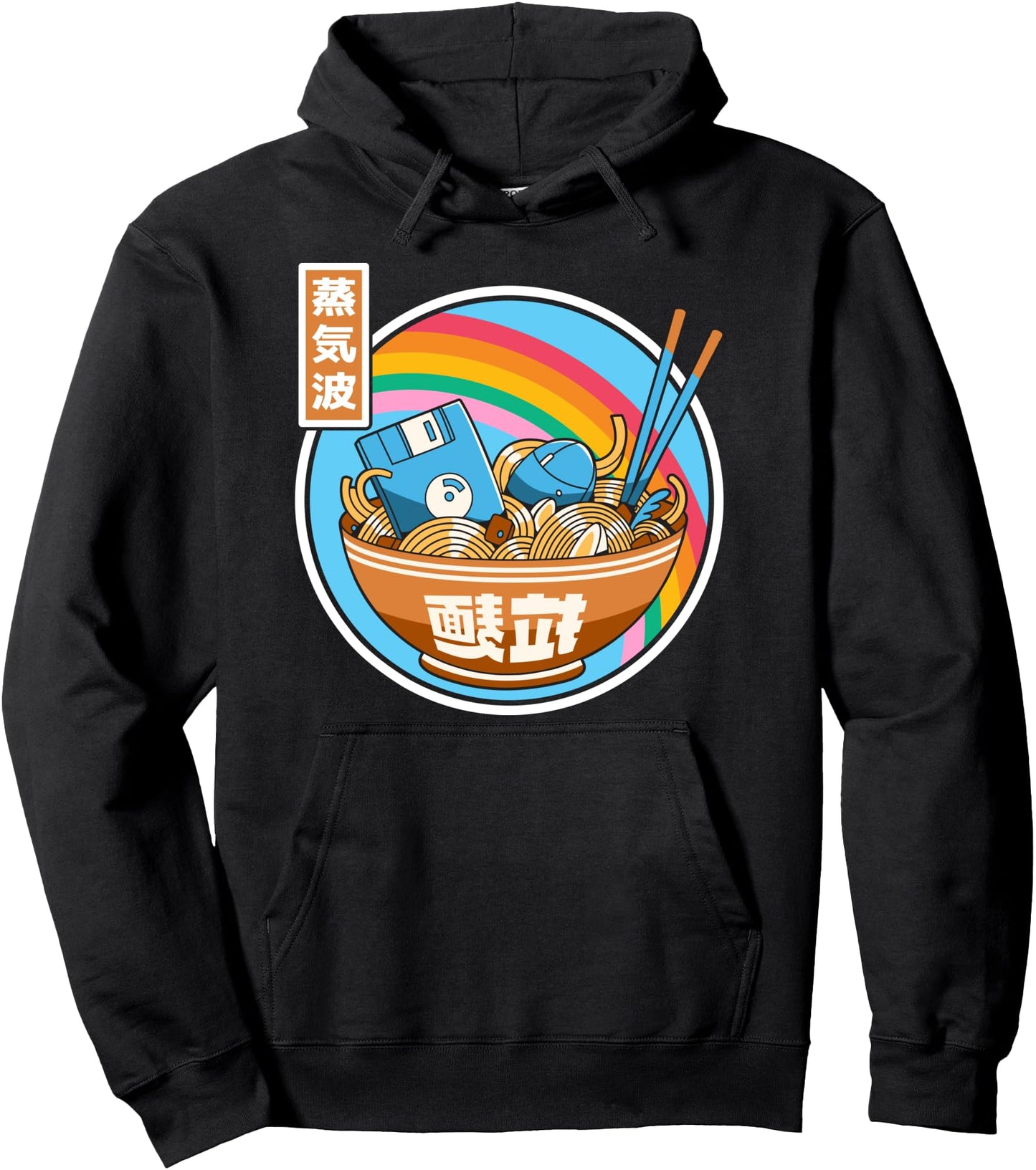 Digital Ramen Bowl Japan Style Pastel Otaku Anime Vaporwave Pullover Hoodie