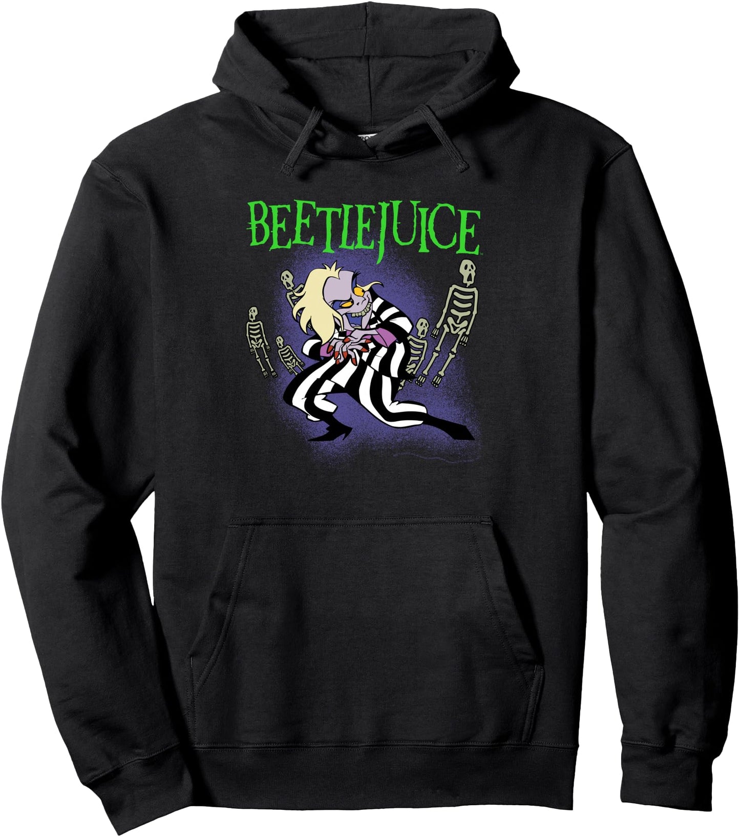 Beetlejuice Scheming Beetlejuice with Skeletons Cartoon Pullover Hoodie