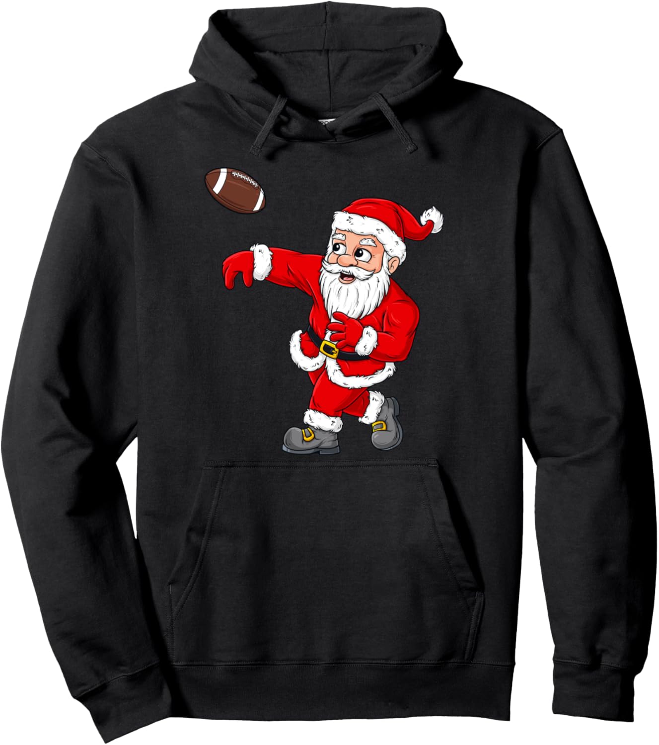 Christmas Santa Claus Football Quarterback Boys Kids Xmas Pullover Hoodie