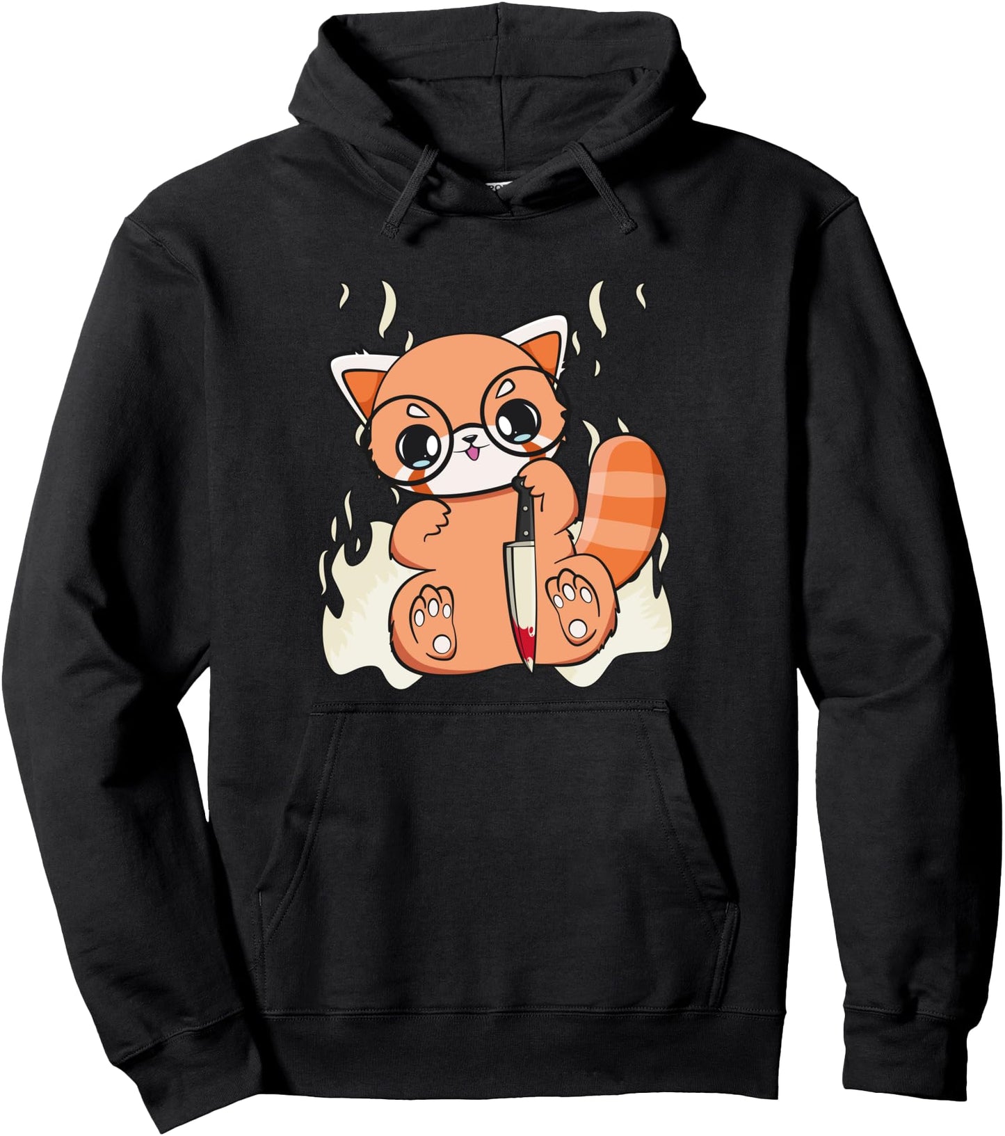 Kawaii Pastel Goth Red Panda Cute Chibi Anime Pullover Hoodie
