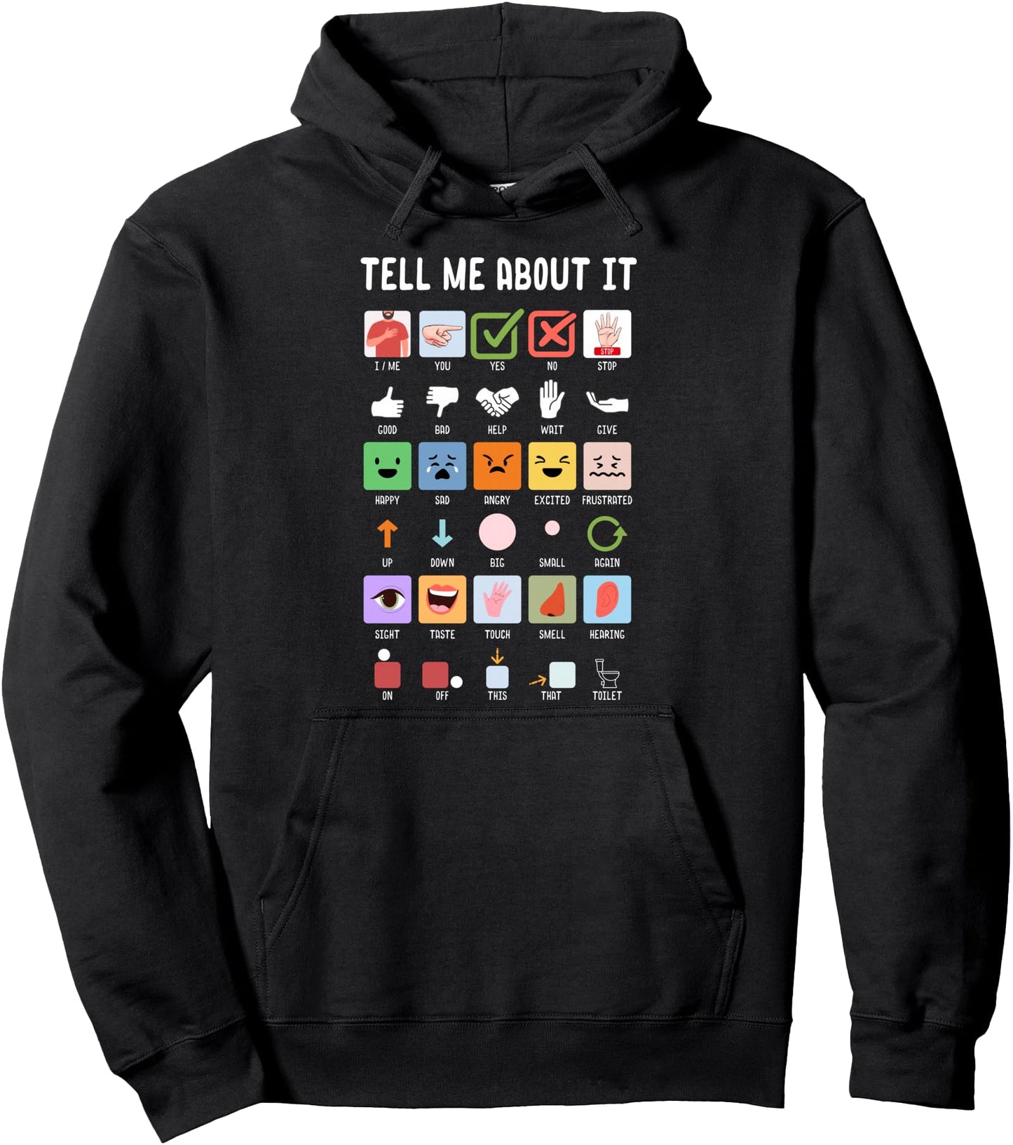Tell Me About It Speech Language Pathology AAC Sped Teacher Pullover Hoodie
