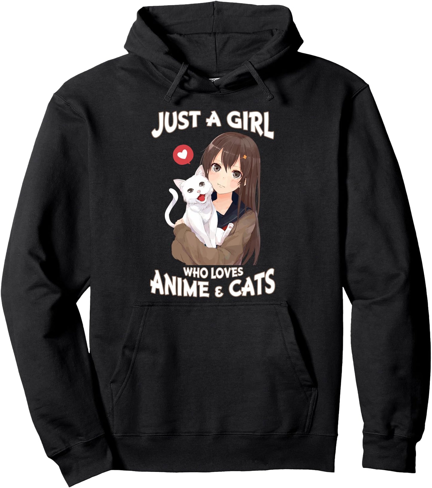 Just A Girl Who Loves Anime & Cats Cute Gifts for Teen Girls Pullover Hoodie