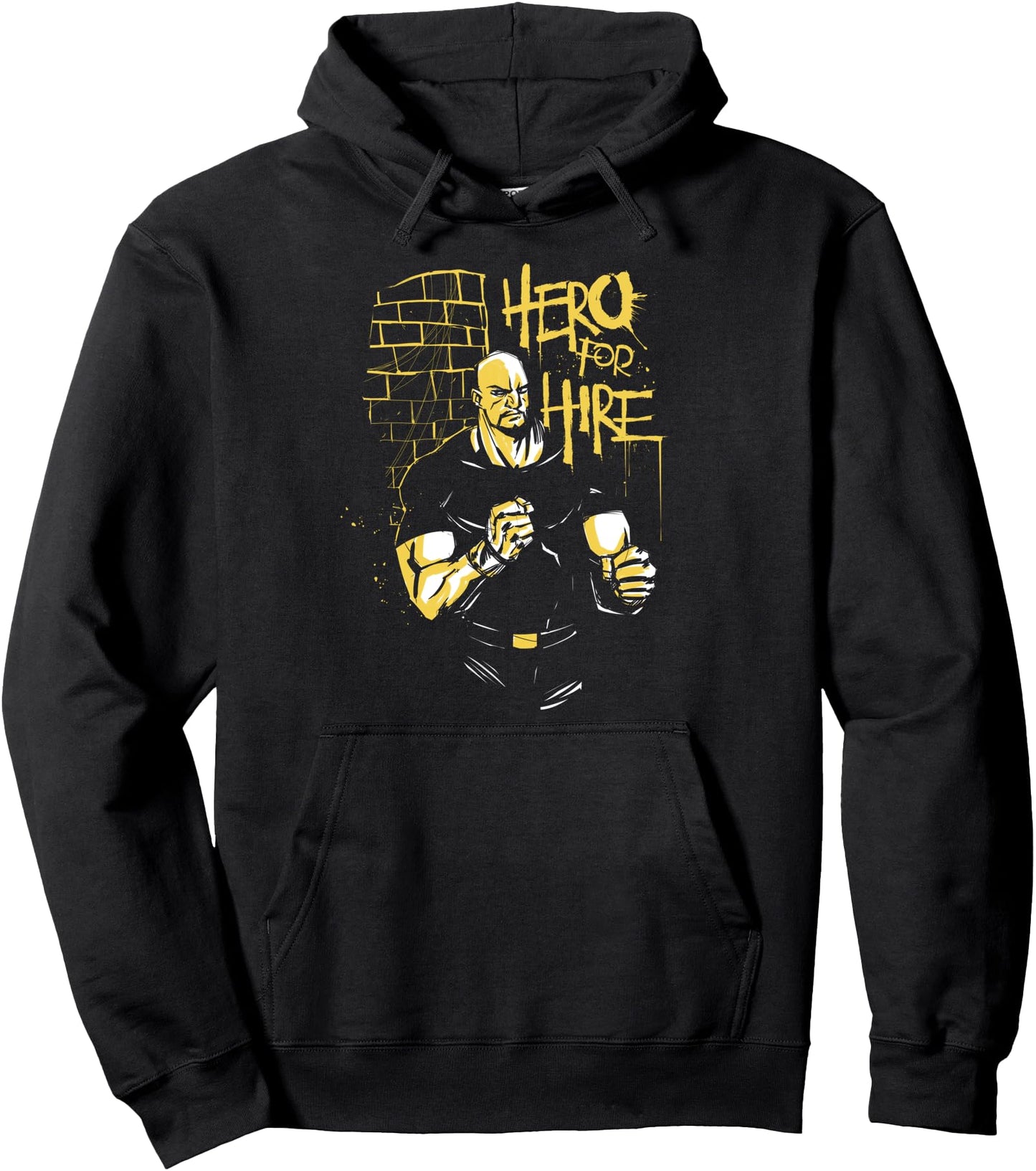 Marvel Luke Cage Hero For Hire Graffiti Wall Graphic Hoodie Pullover Hoodie