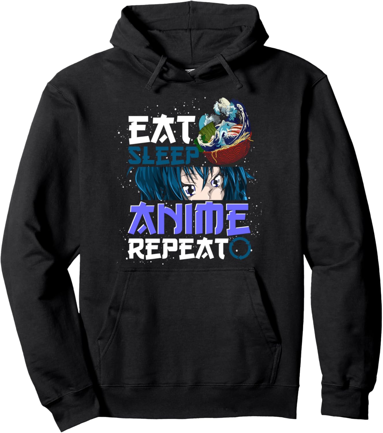 Kawaii Ramen Noodles Manga Eat Sleep Anime Repeat Anime Pullover Hoodie