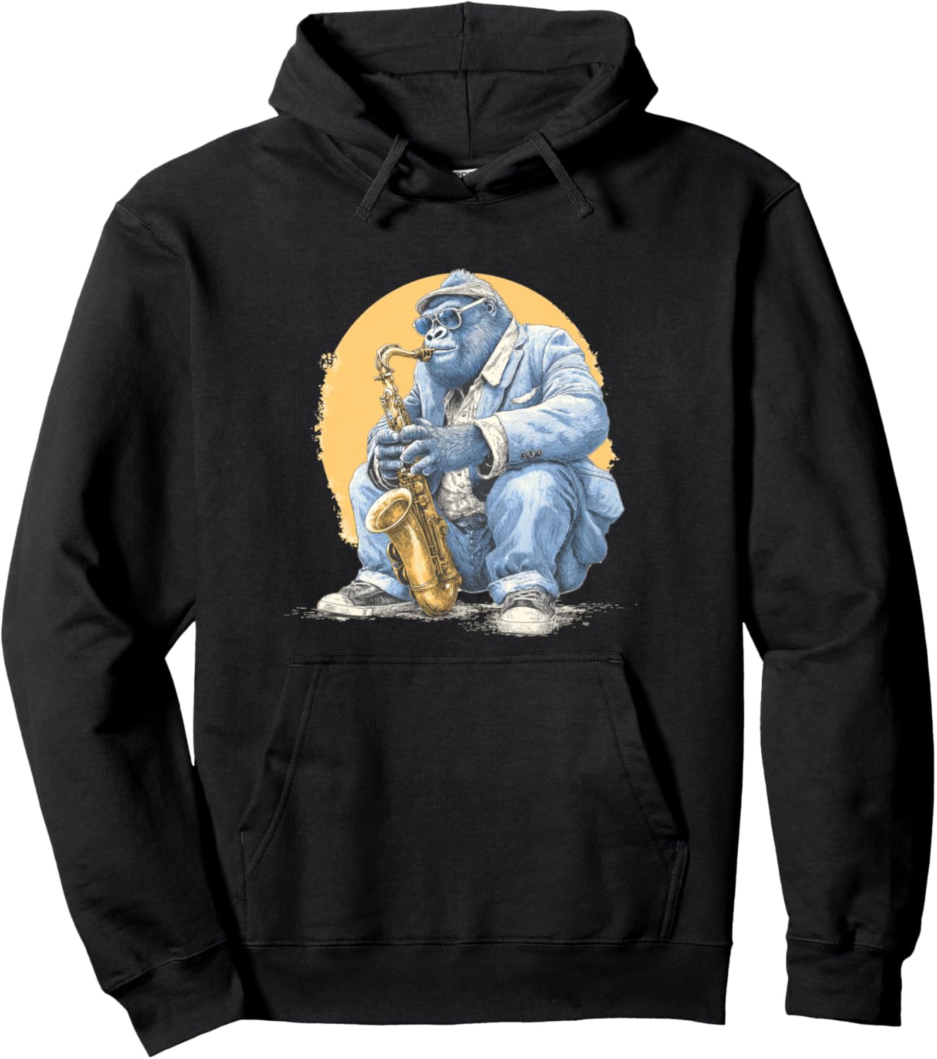 Gorilla Saxophone Graphic for Boys and Girls Pullover Hoodie