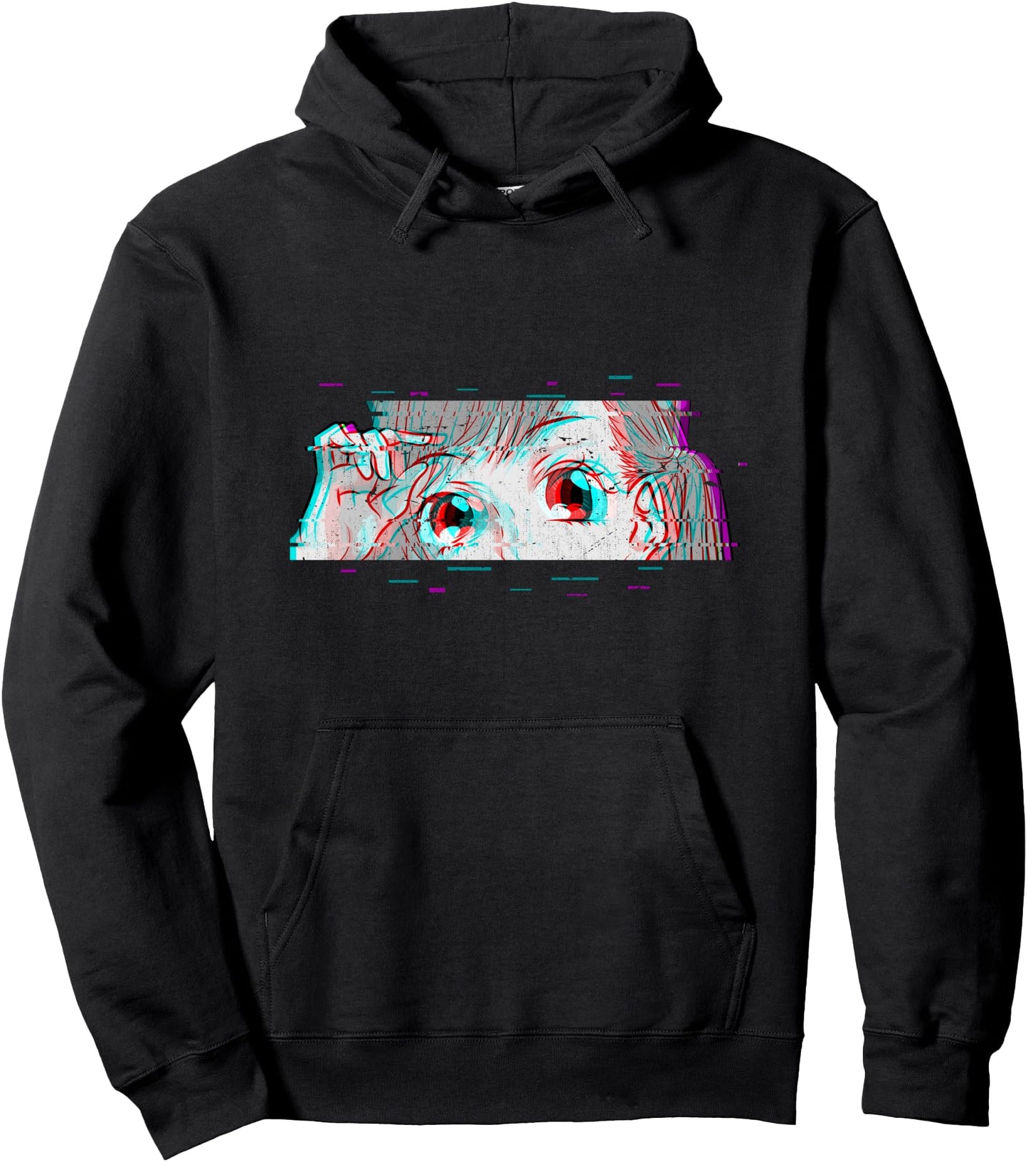 Japanese Otaku Manga Girl Kawaii Glitch Anime Pullover Hoodie