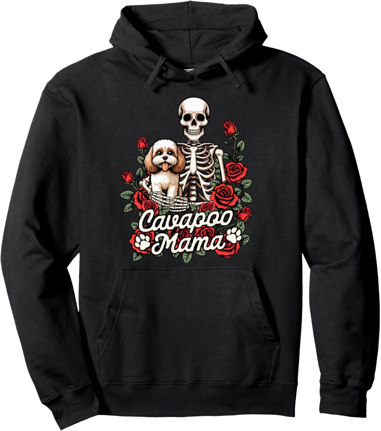 Cavapoo Mom Skeleton Dog Mom Dog Owner Cavapoo Mama Pullover Hoodie