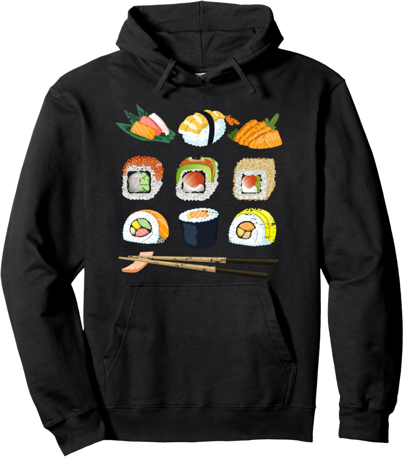 Kawaii Japanese Food Rolls Of Sushi Pullover Hoodie