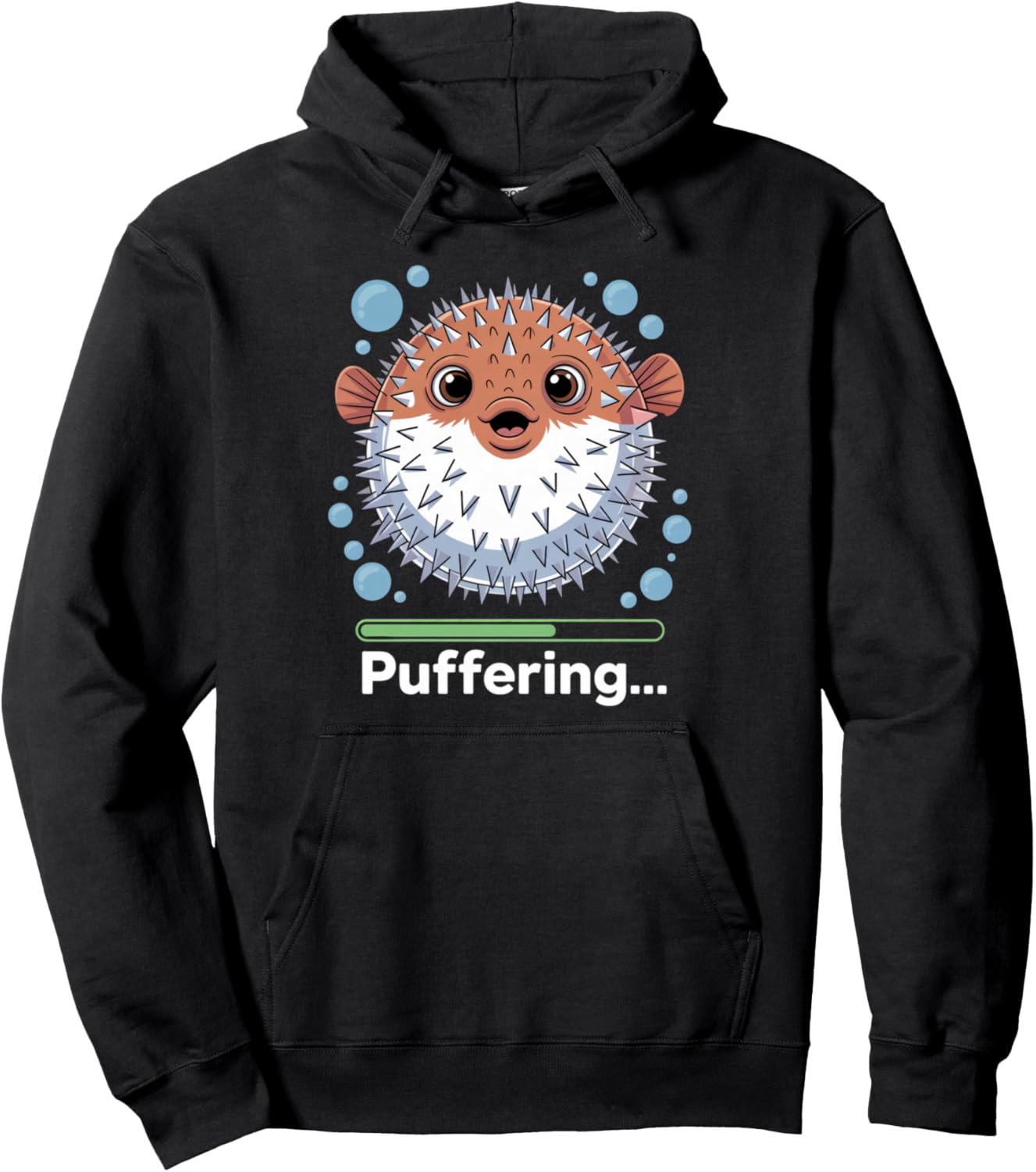 Puffering Fishing Fish Cute Pufferfish Pullover Hoodie