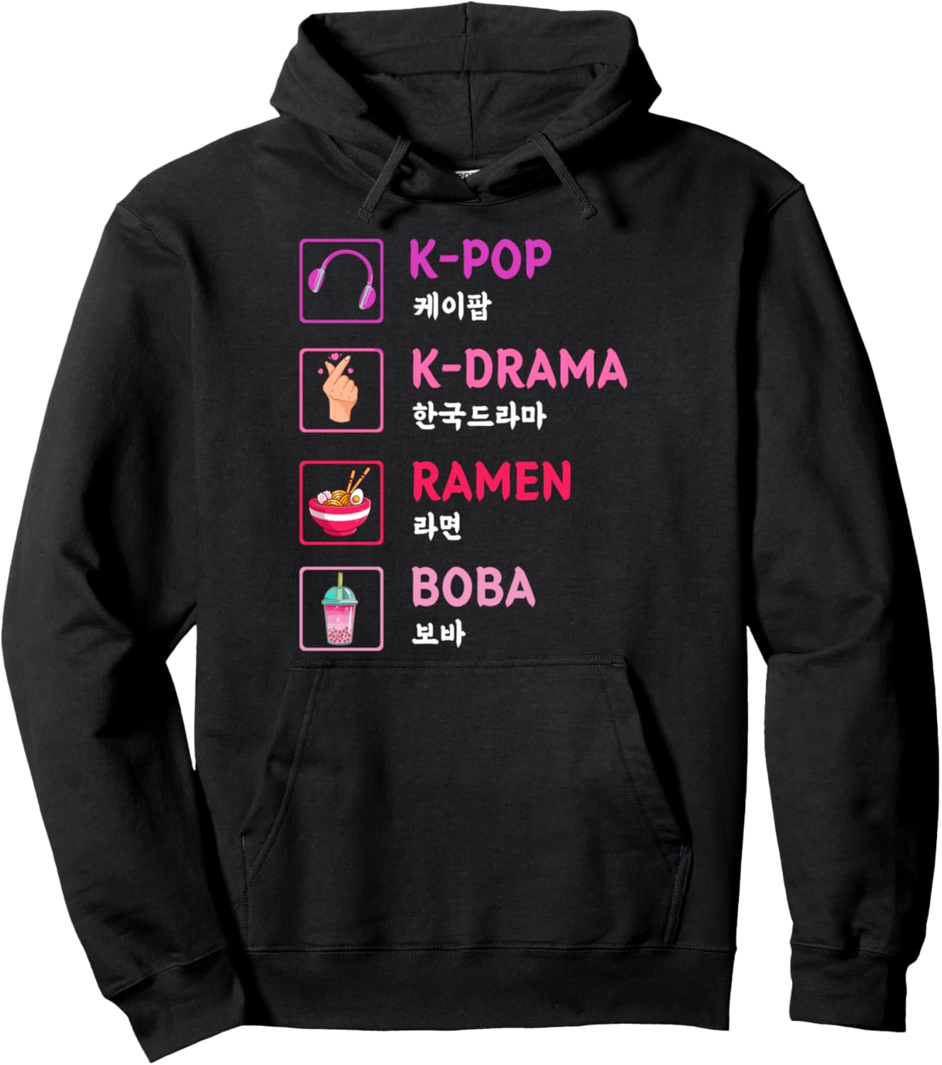 K-pop K-Drama Ramen Boba Tee K pop Music Lover Fan Anime Pullover Hoodie
